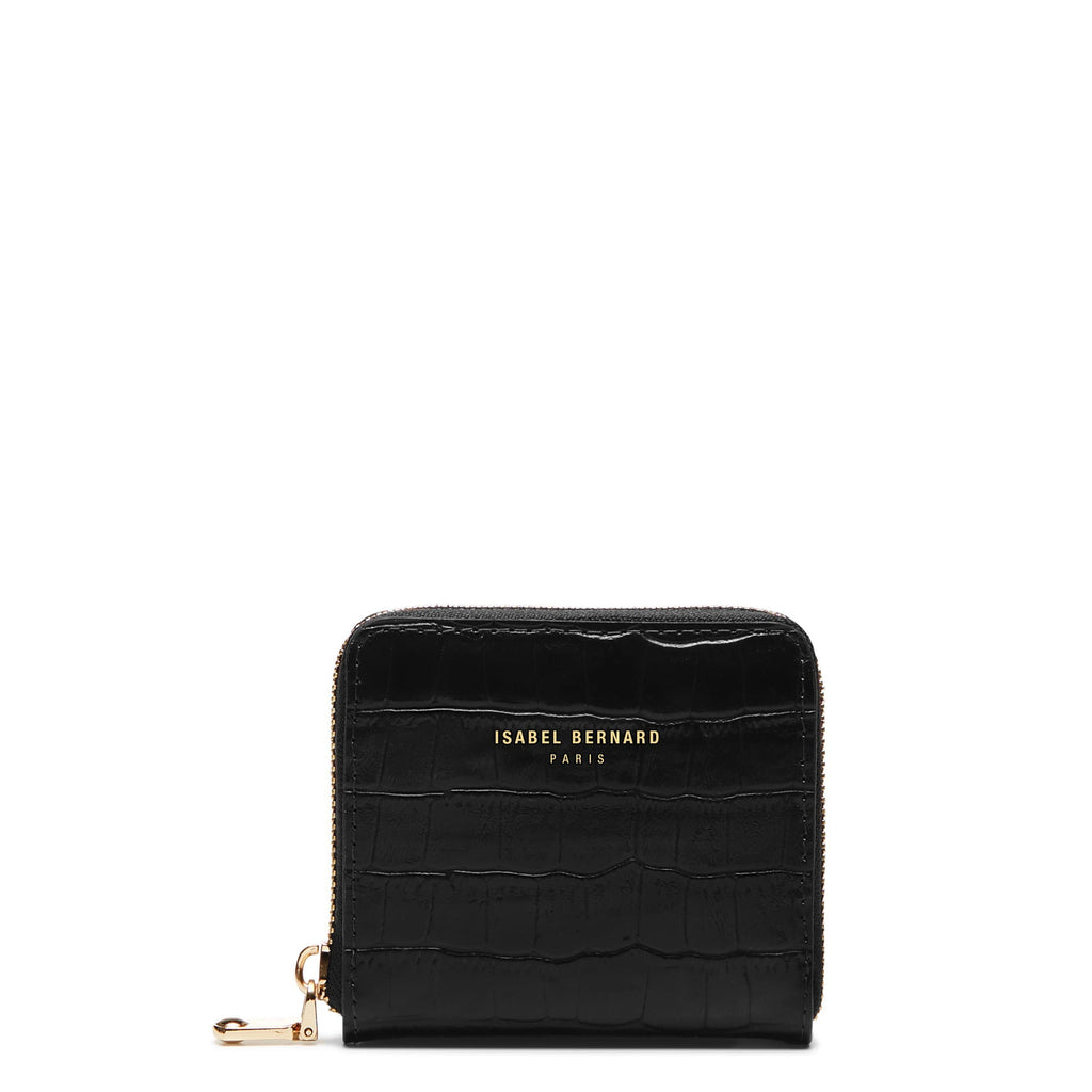 Cadeau d'Isabel croco black calfskin leather shopper and wallet set