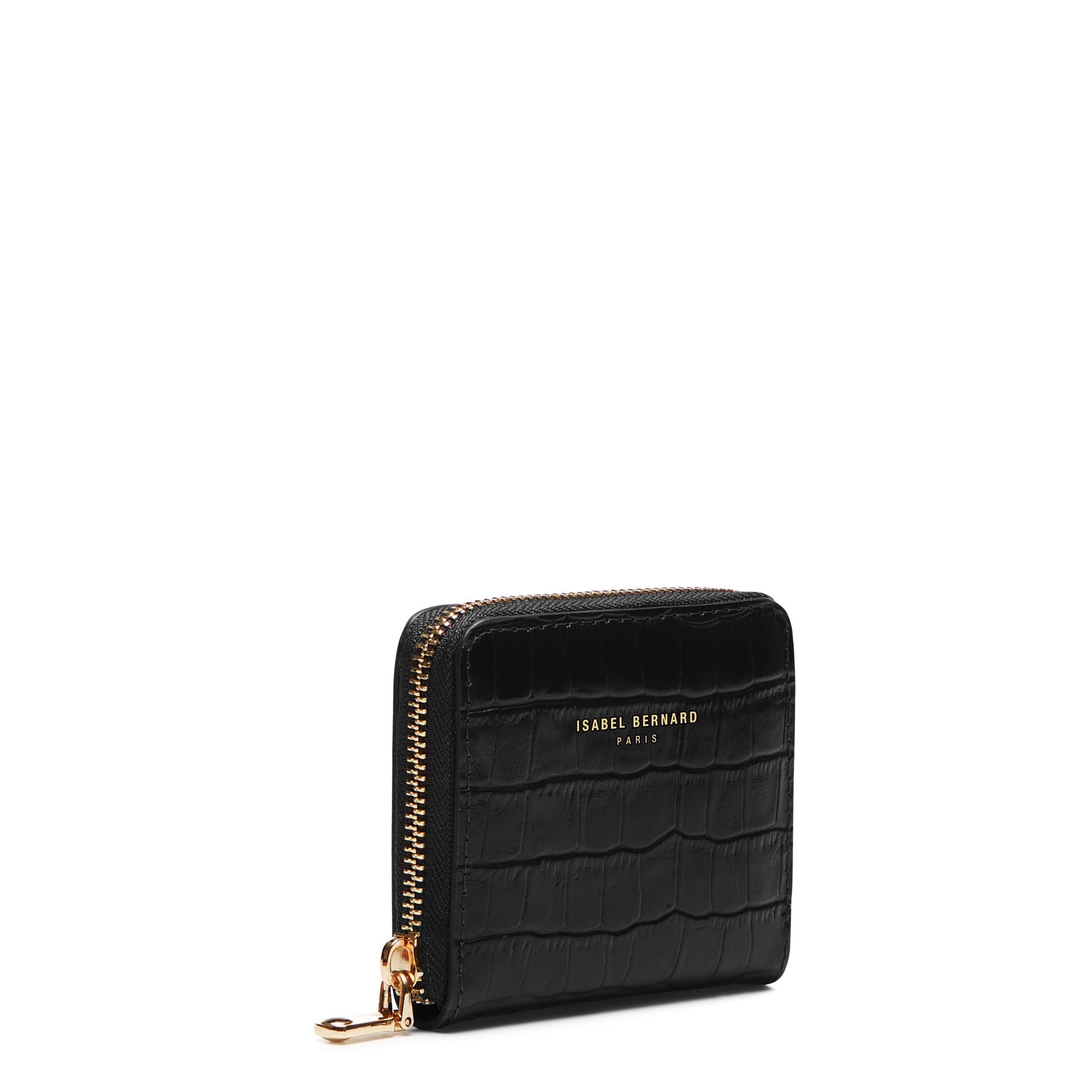 Cadeau d'Isabel croco black calfskin leather handbag and wallet set