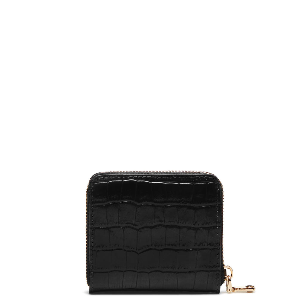 Cadeau d'Isabel croco black calfskin leather shopper and wallet set