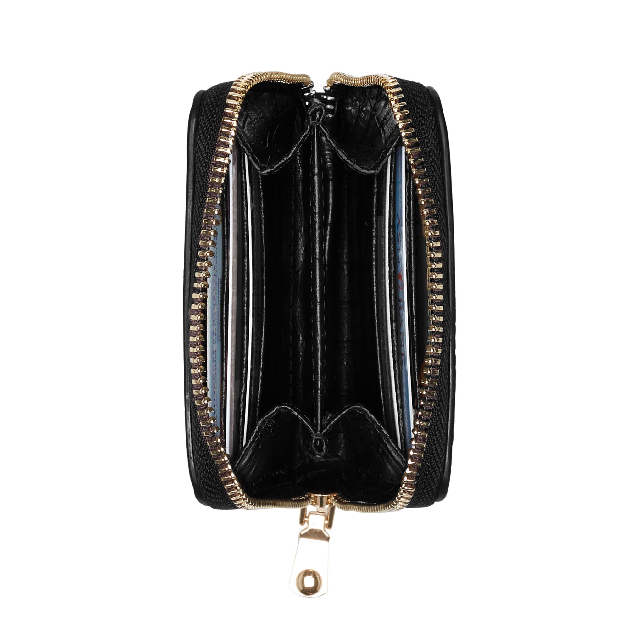 Cadeau d'Isabel croco black calfskin leather handbag and wallet set