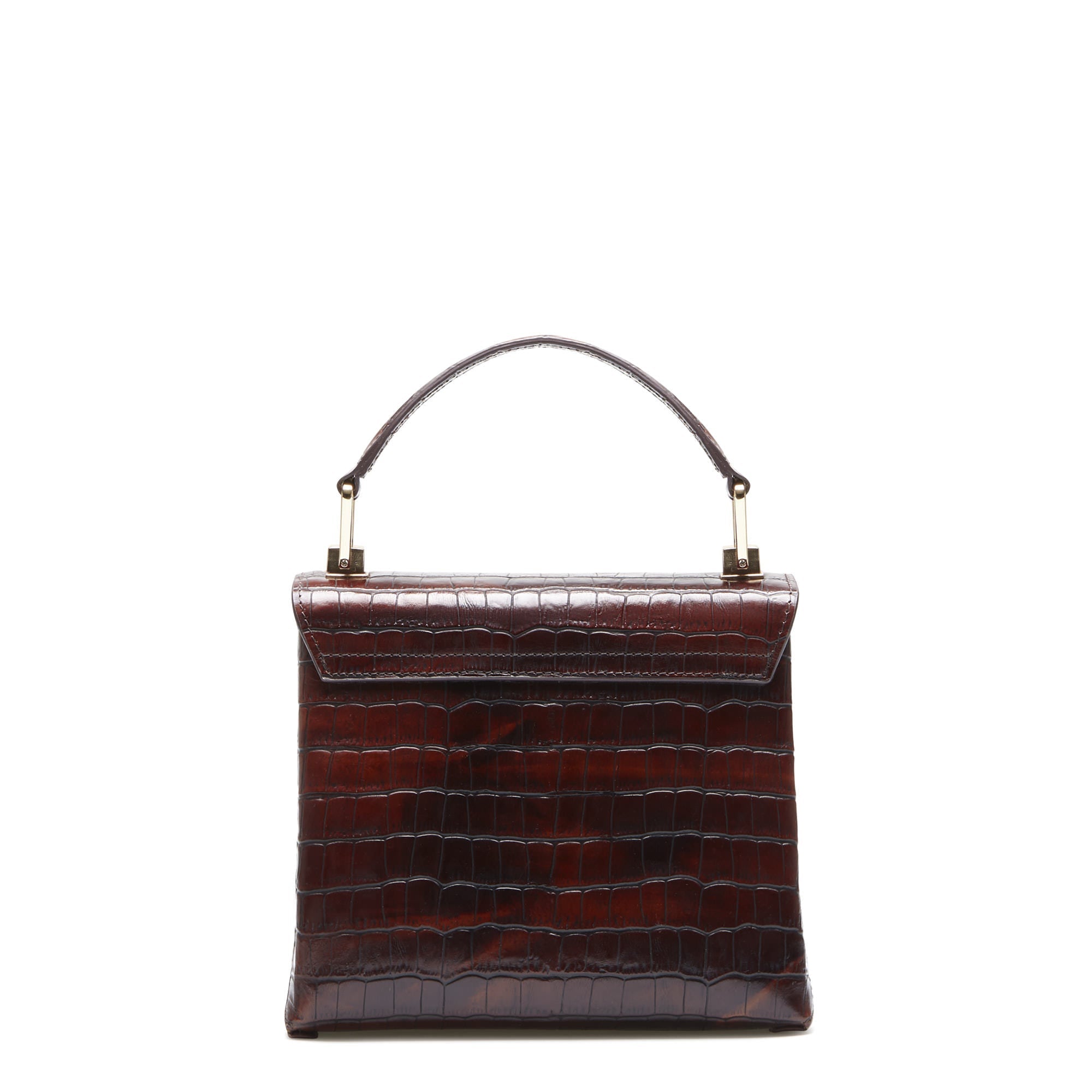 Cadeau d'Isabel croco brown calfskin leather handbag and wallet set