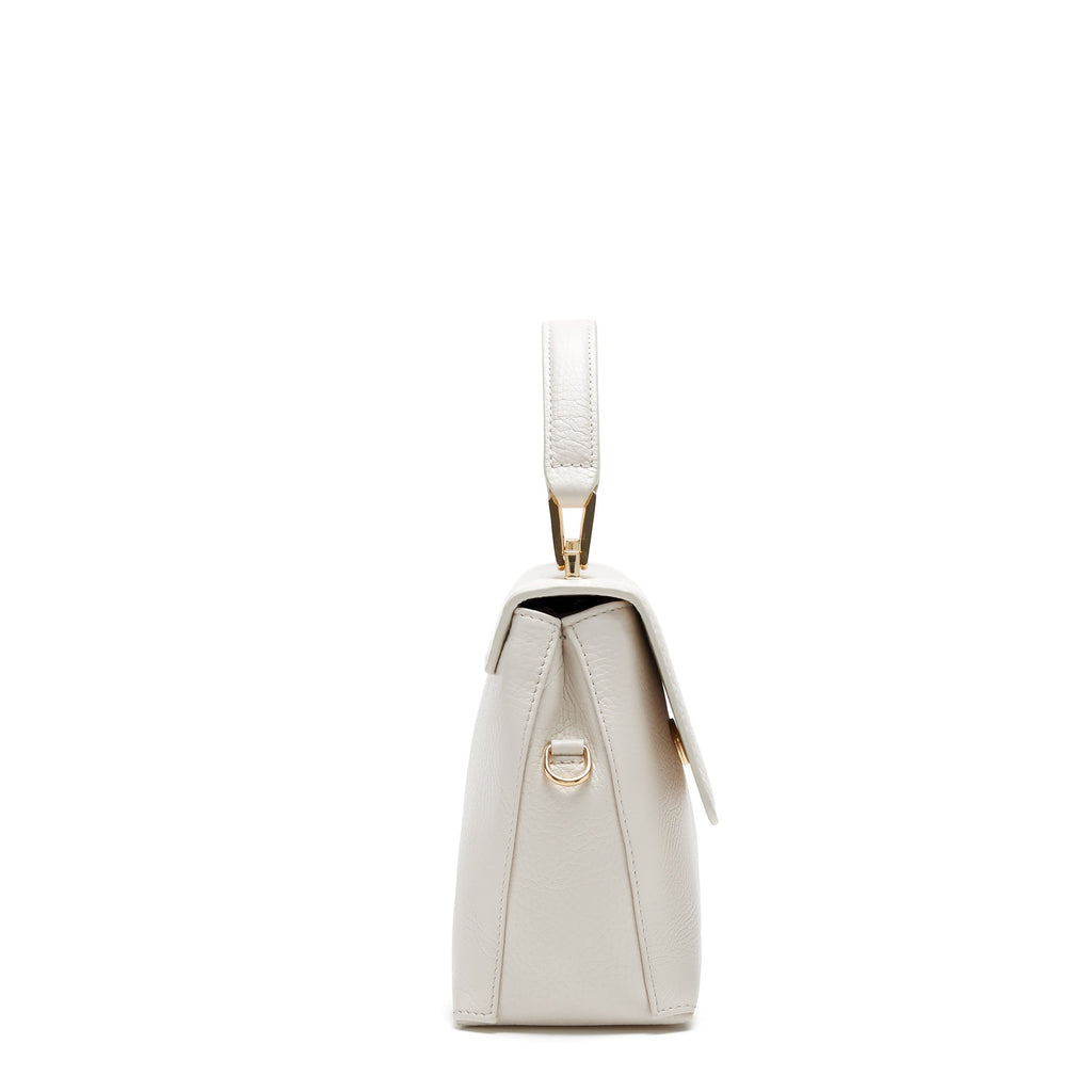 Femme Forte Heline cream calfskin leather handbag