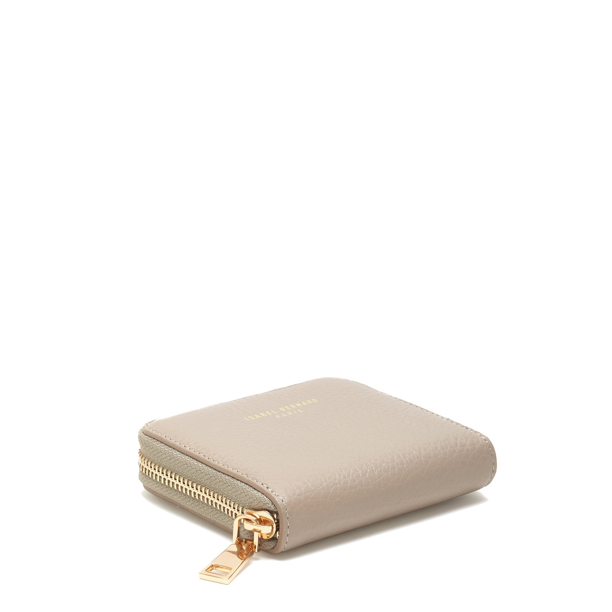 Cadeau d'Isabel taupe calfskin leather handbag and wallet set