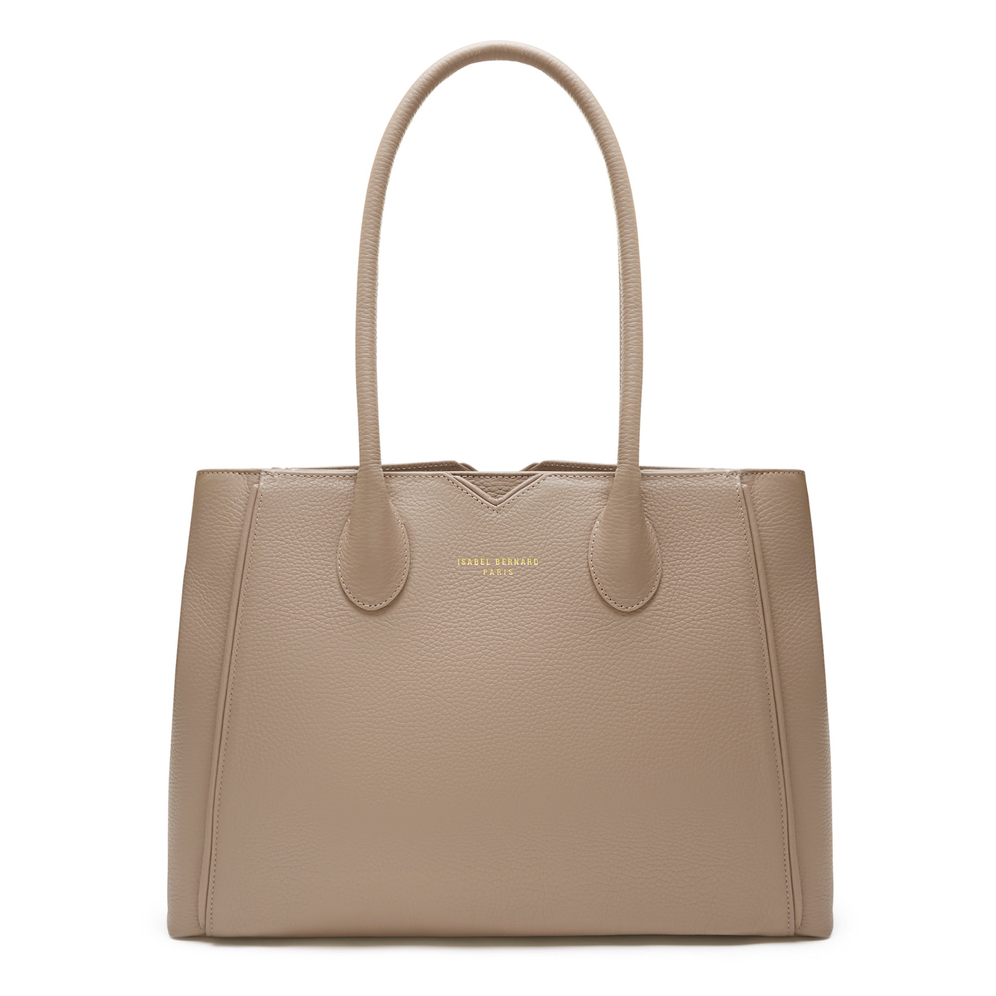 Cadeau d'Isabel taupe calfskin leather handbag and wallet set