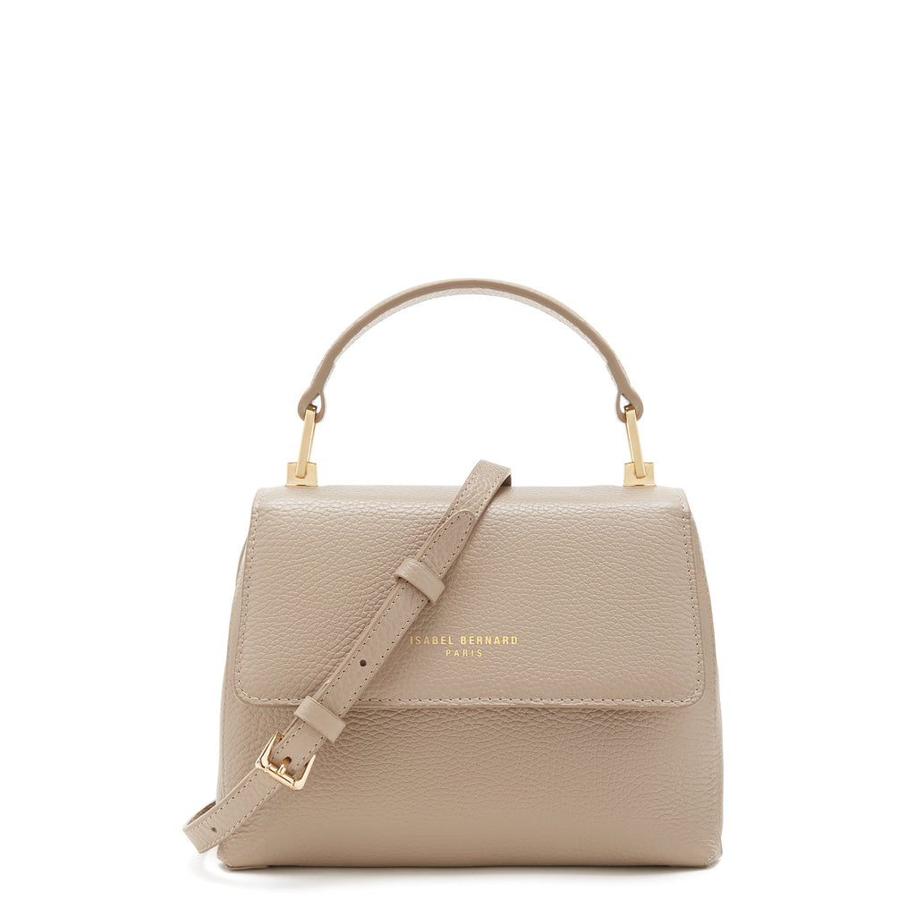 Femme Forte Heline taupe calfskin leather handbag