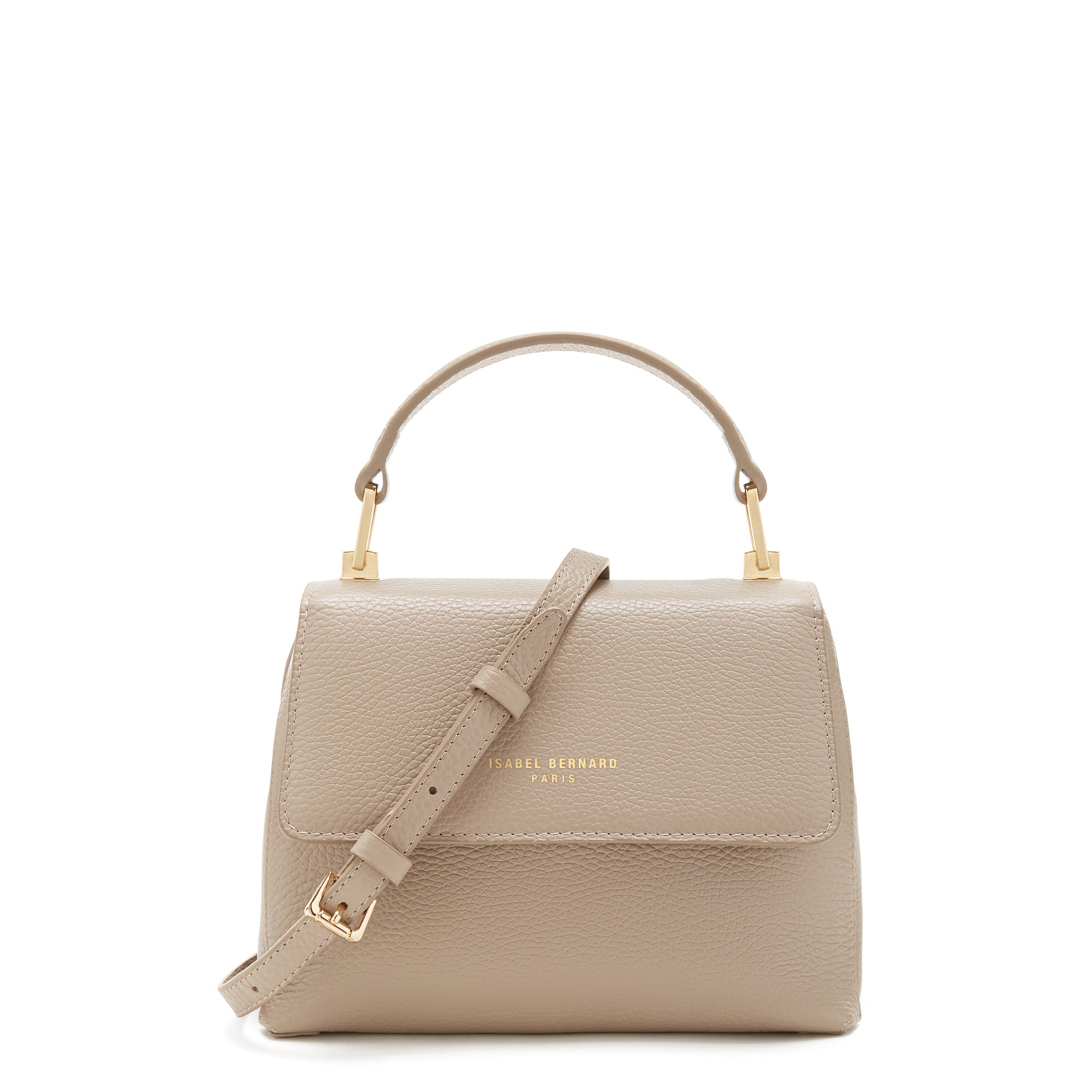 Femme Forte Heline taupe calfskin leather handbag
