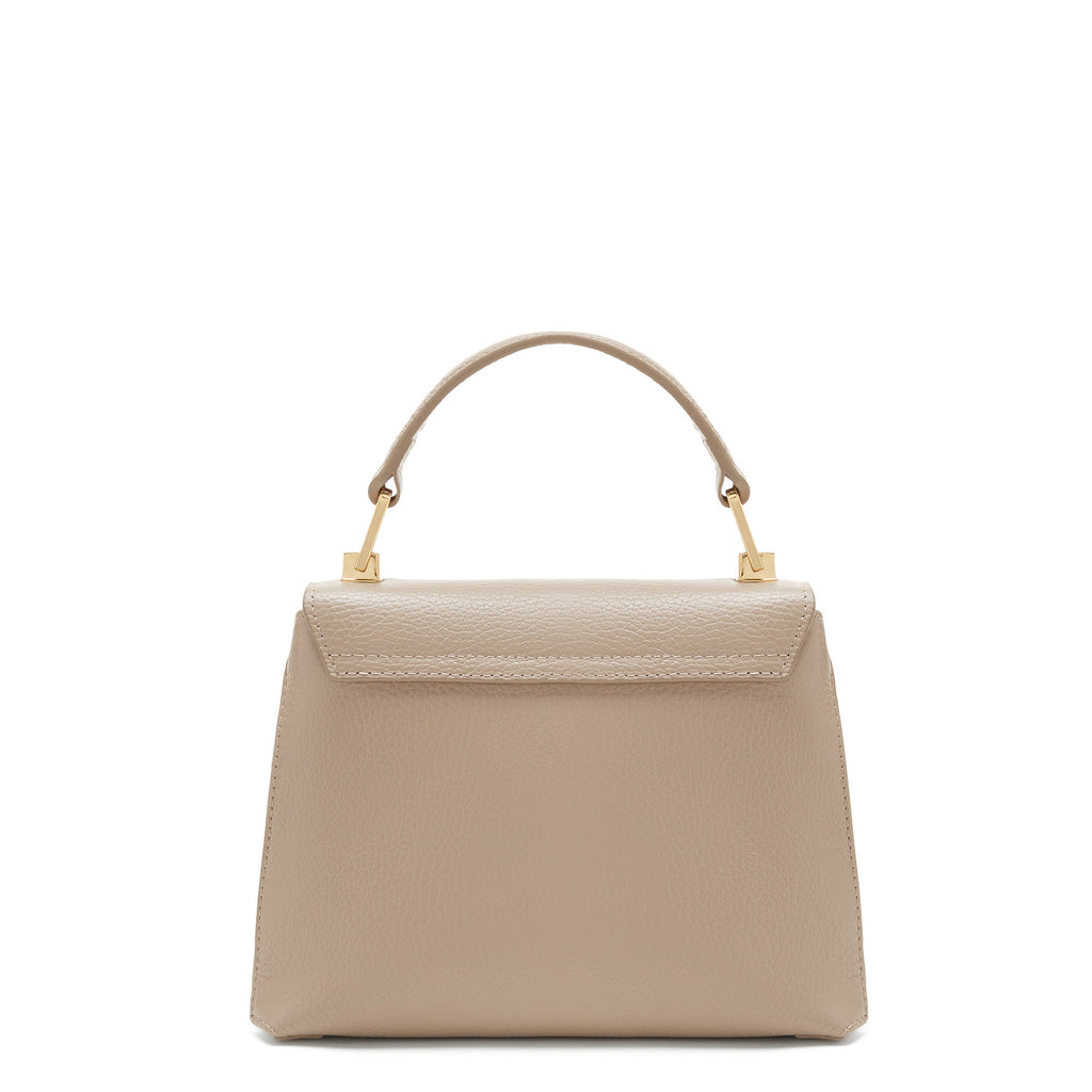 Femme Forte Heline taupe calfskin leather handbag