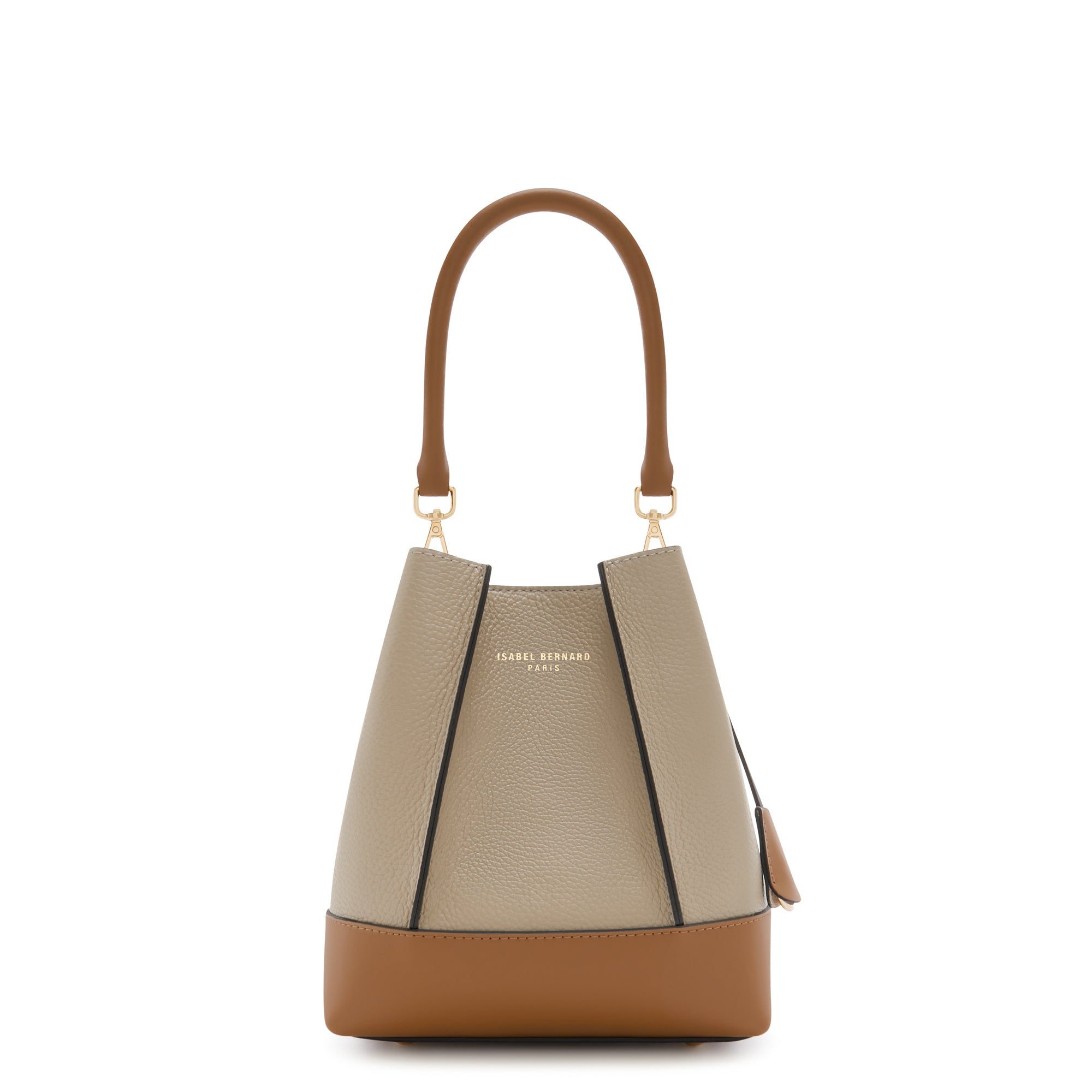 Femme Forte Minette taupe calfskin leather handbag