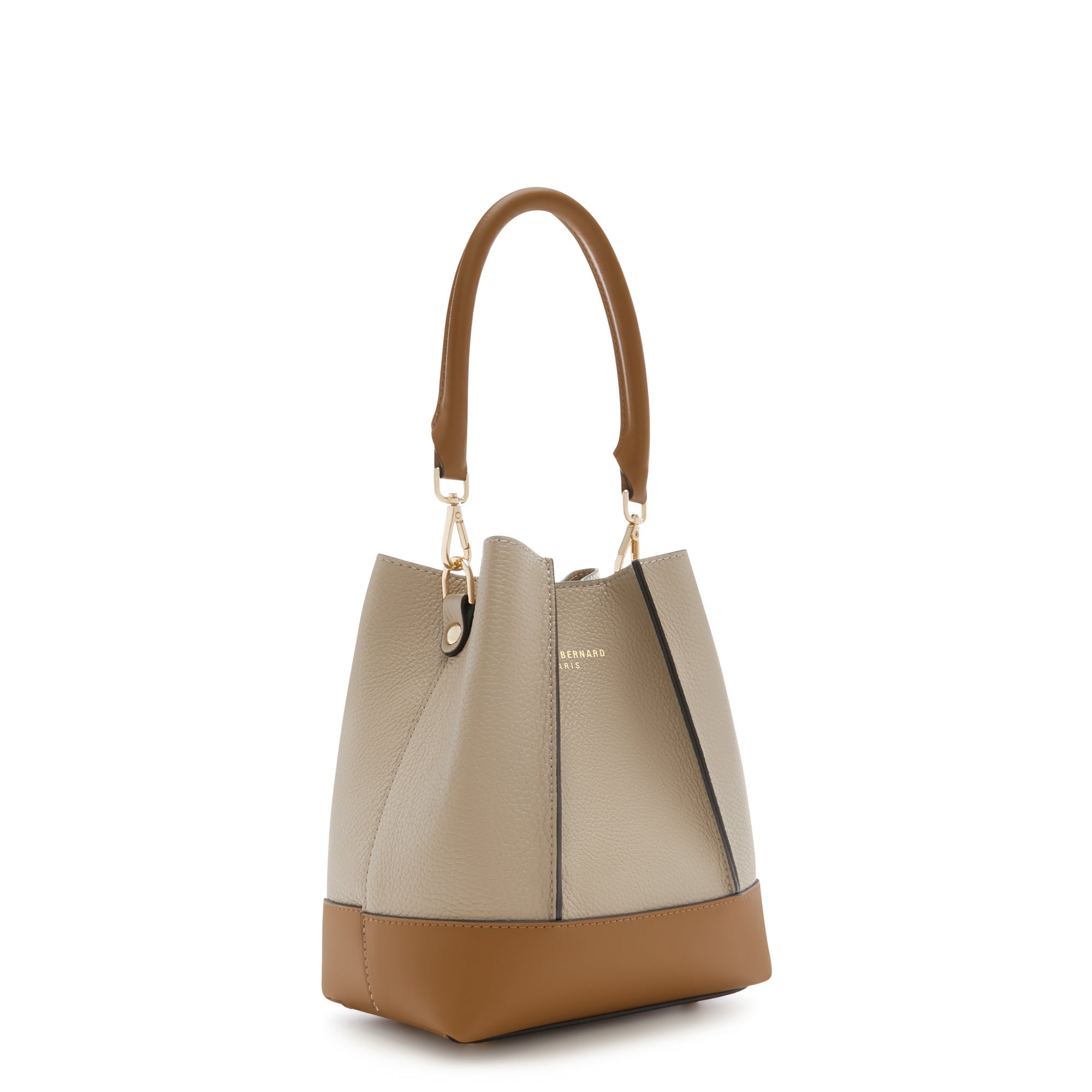 Femme Forte Minette taupe calfskin leather handbag
