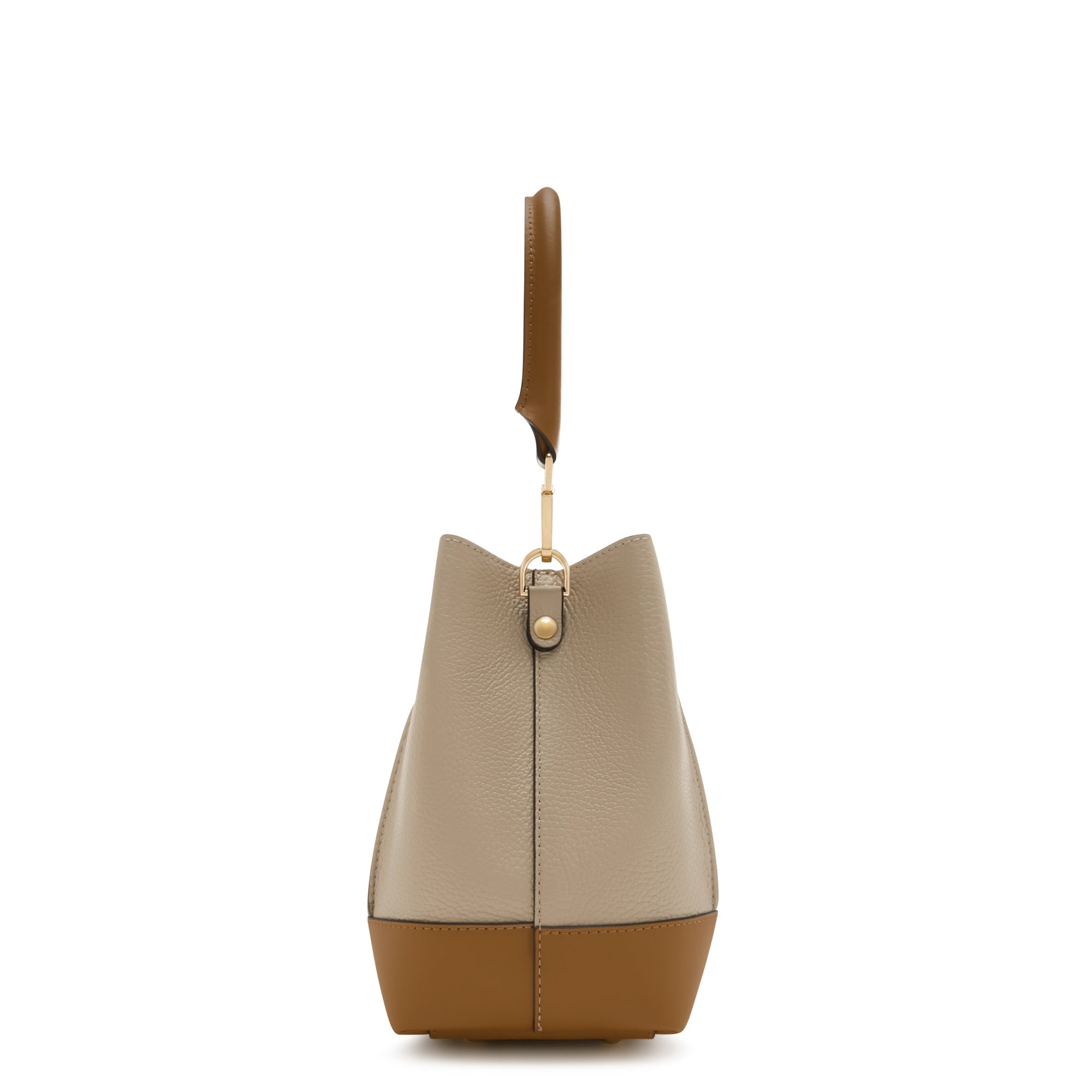 Femme Forte Minette taupe calfskin leather handbag
