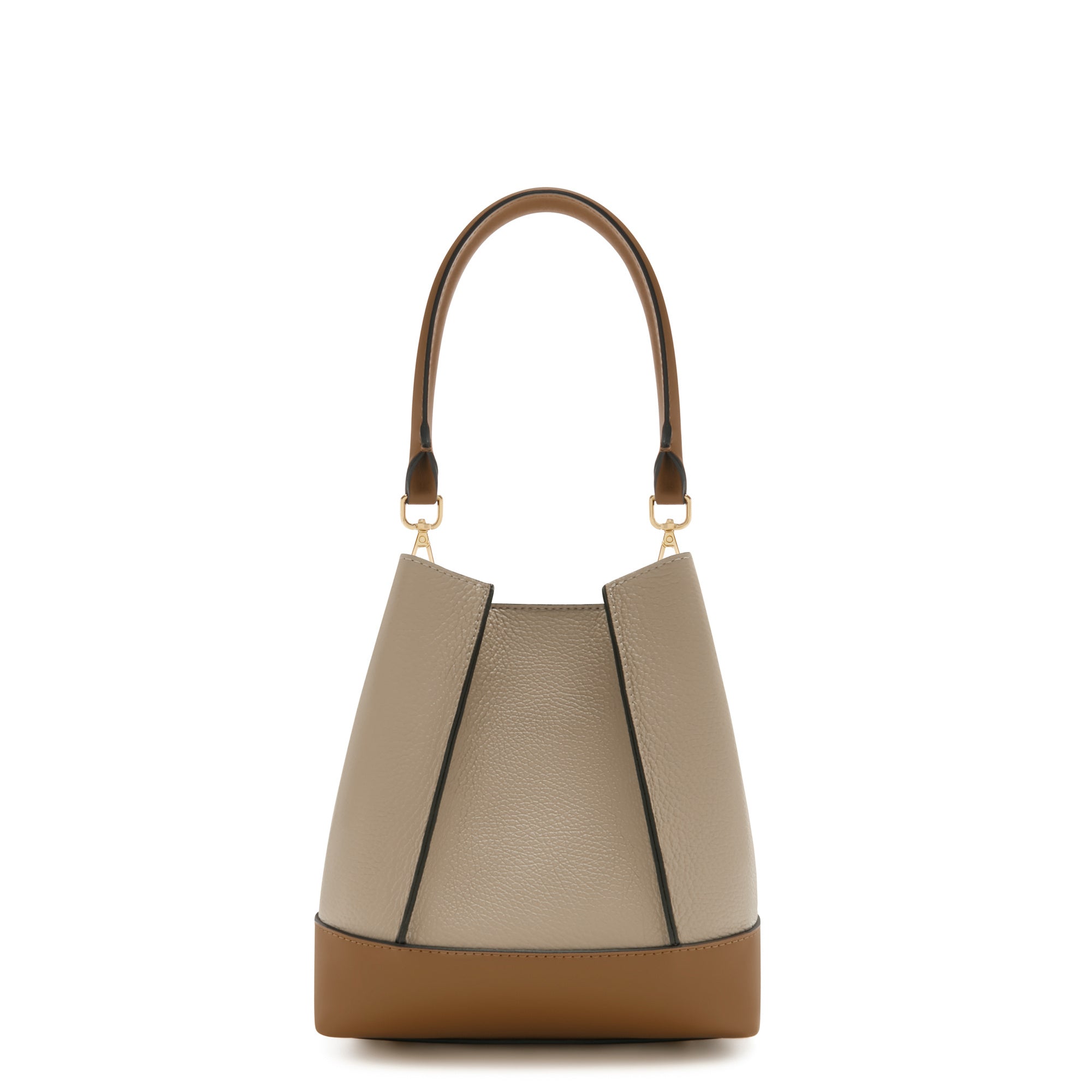Femme Forte Minette taupe calfskin leather handbag