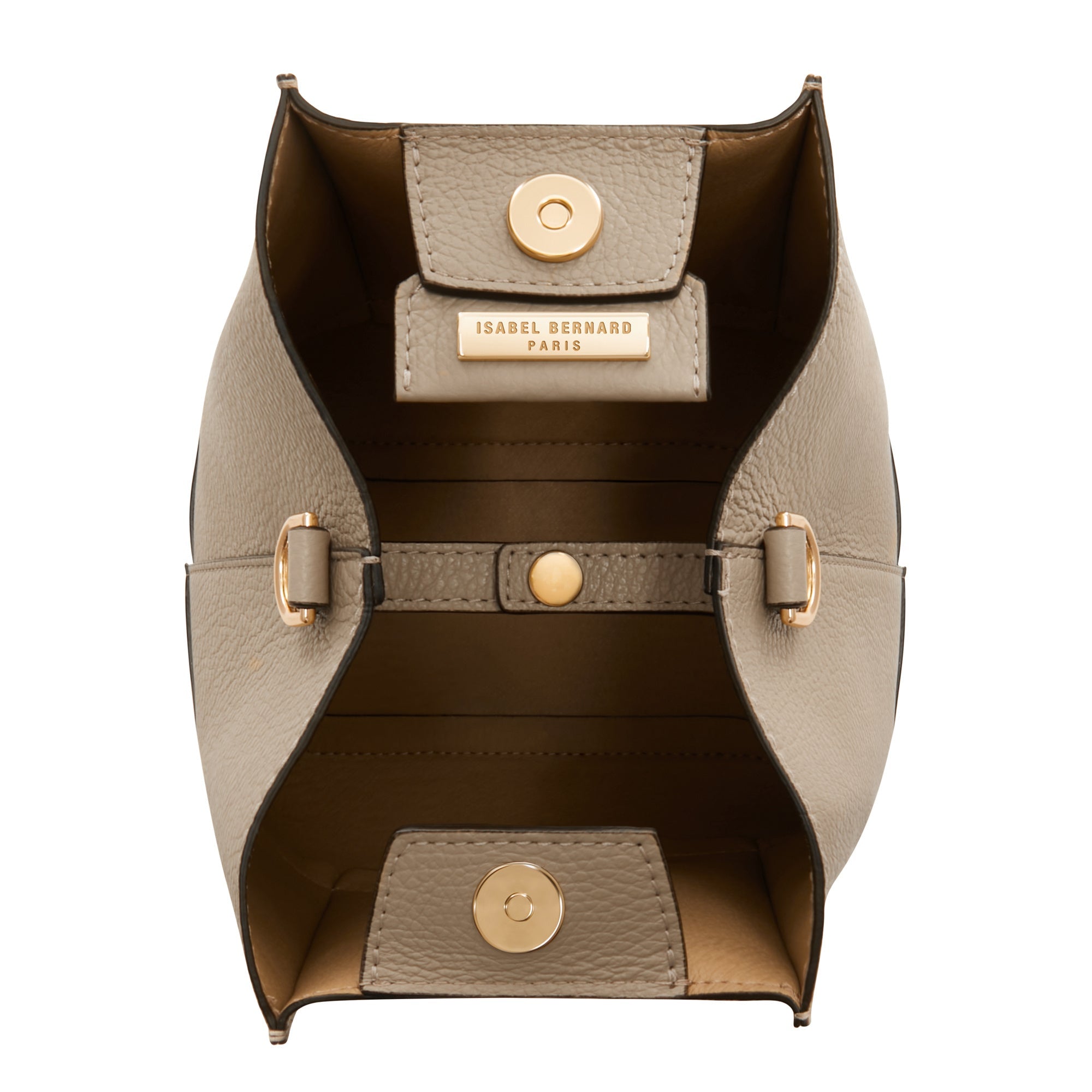Femme Forte Minette taupe calfskin leather handbag