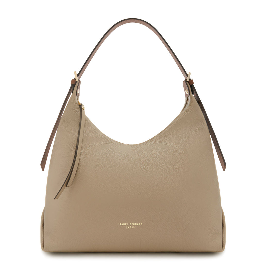 Honoré Muriel taupe calfskin leather shoulder bag