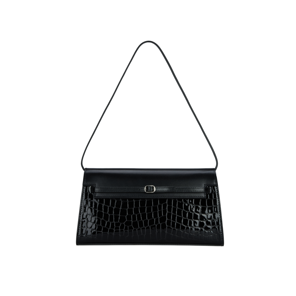 Black Croc Shoulder Bag (Low Stock)
