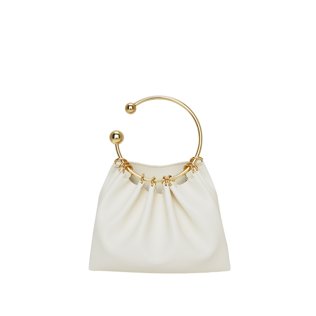 Cream Ring Handle Bag