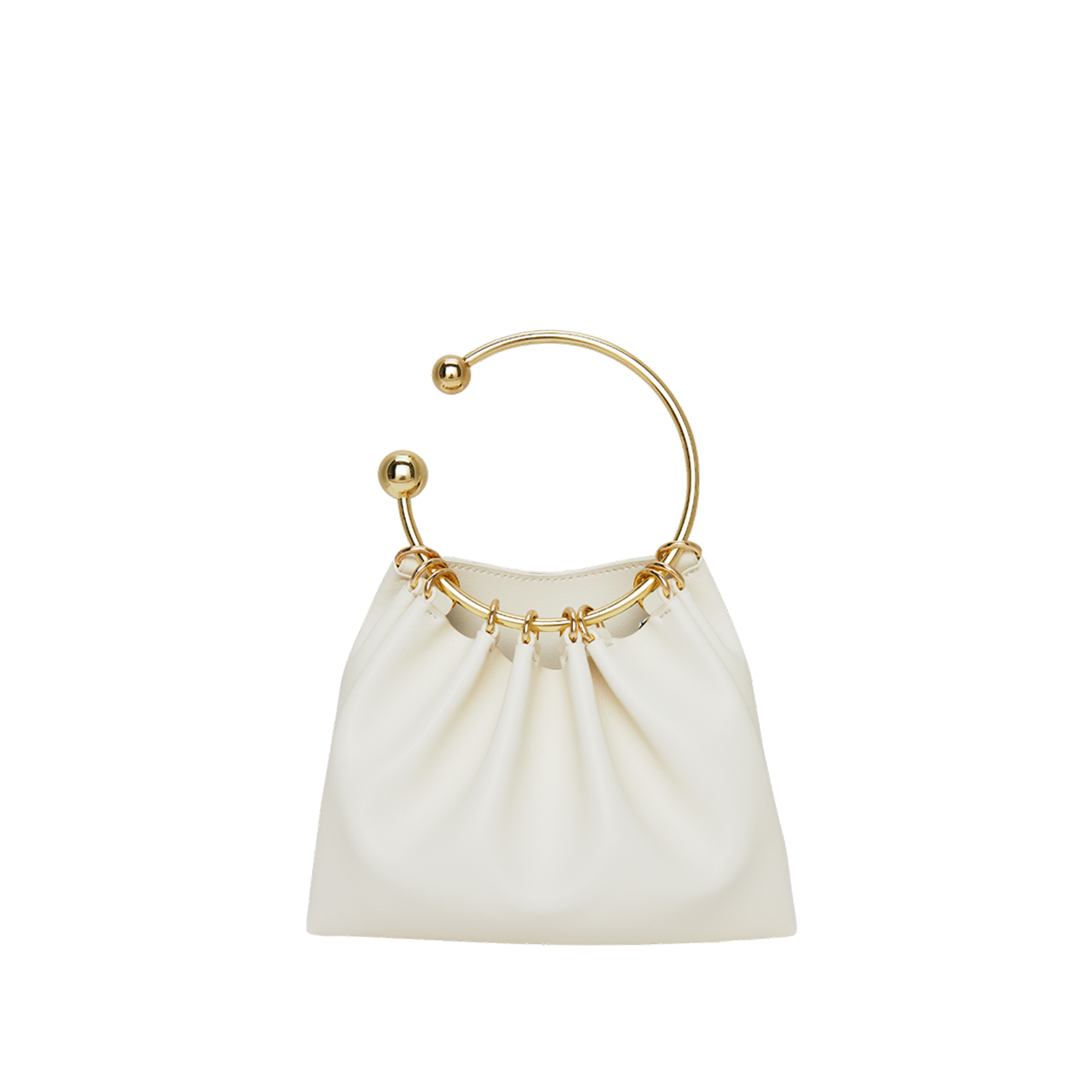 Cream Ring Handle Bag