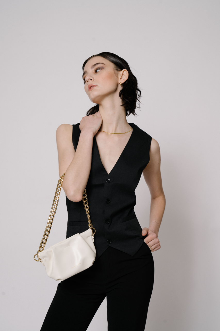 Cream Croissant Shoulder Handbag (Low Stock)