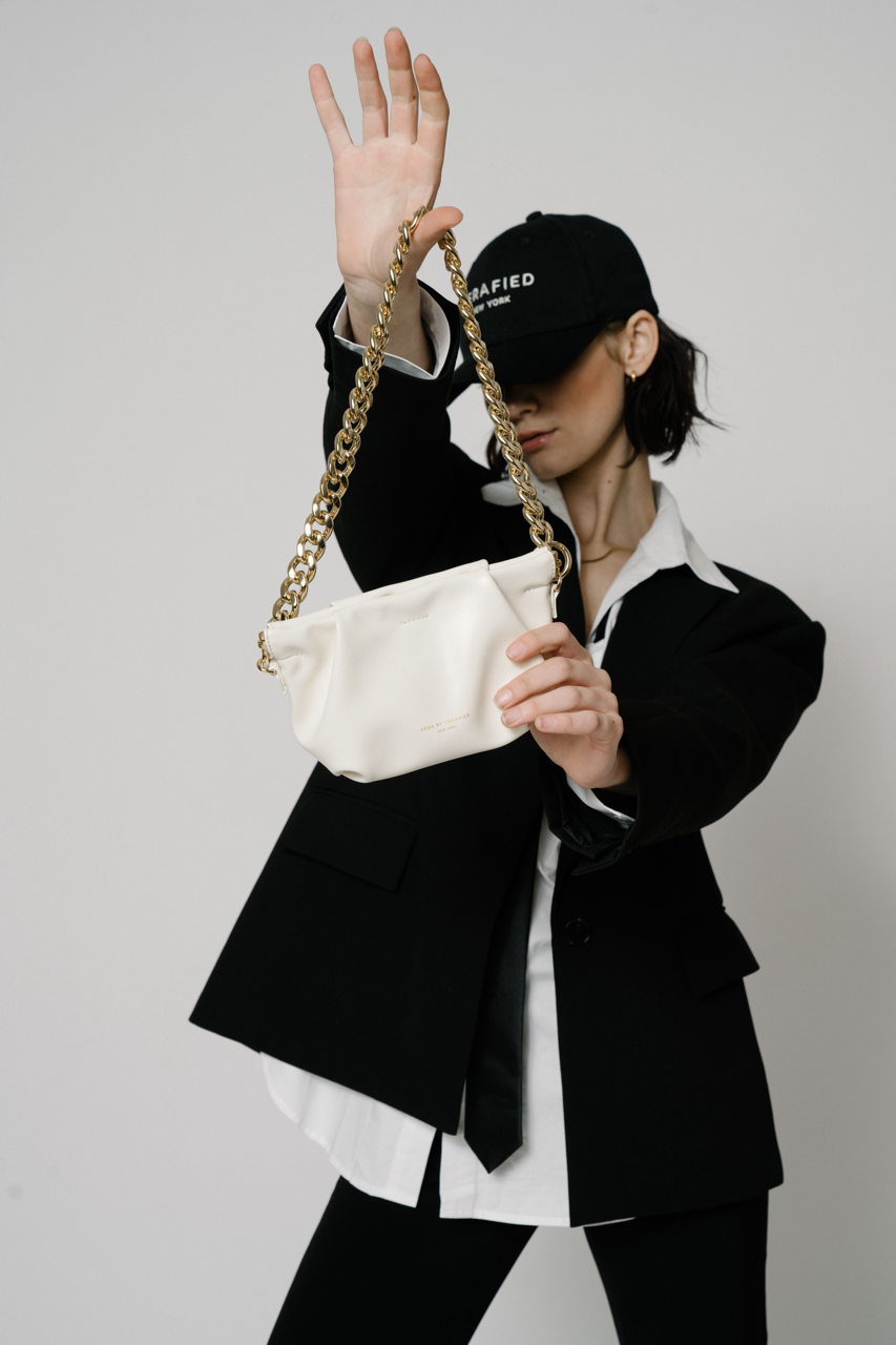 Cream Croissant Shoulder Handbag (Low Stock)