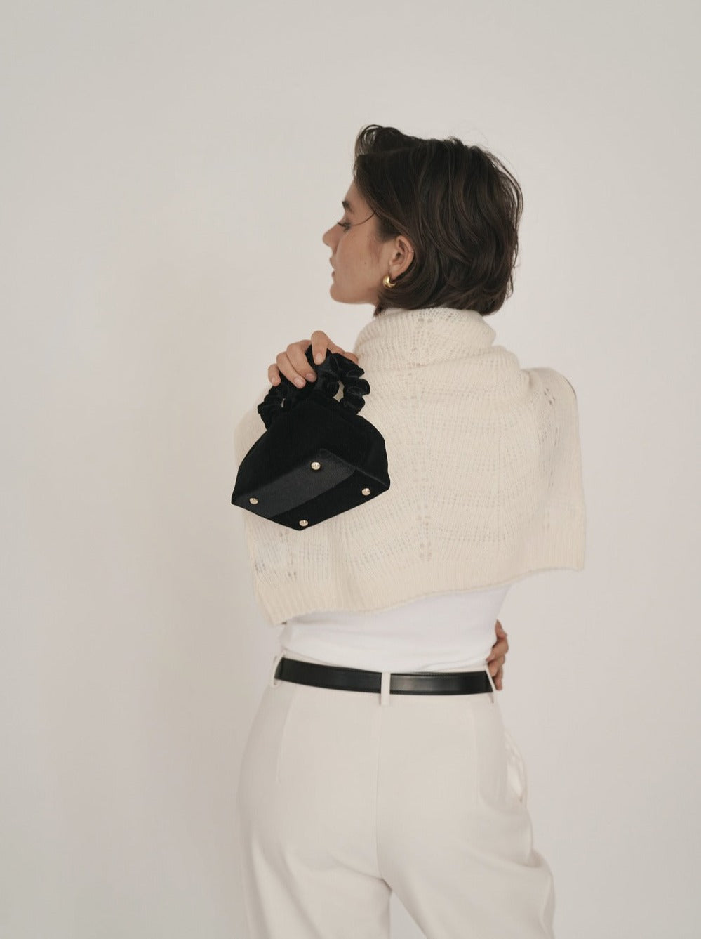 Mini Black Velvet Cloud Bag (Final Sale)