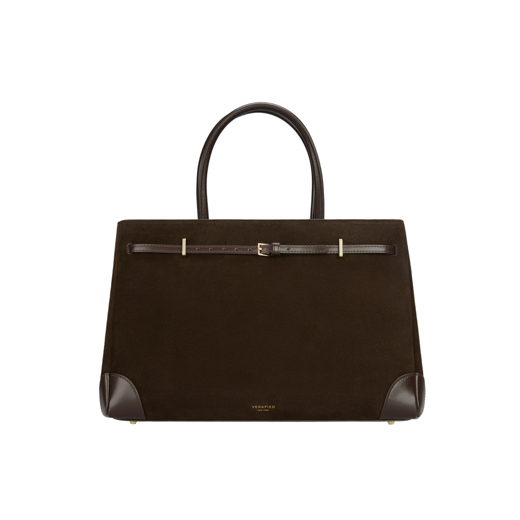 Espresso Suede Book Tote Bag 33 (Pre-Order Only)