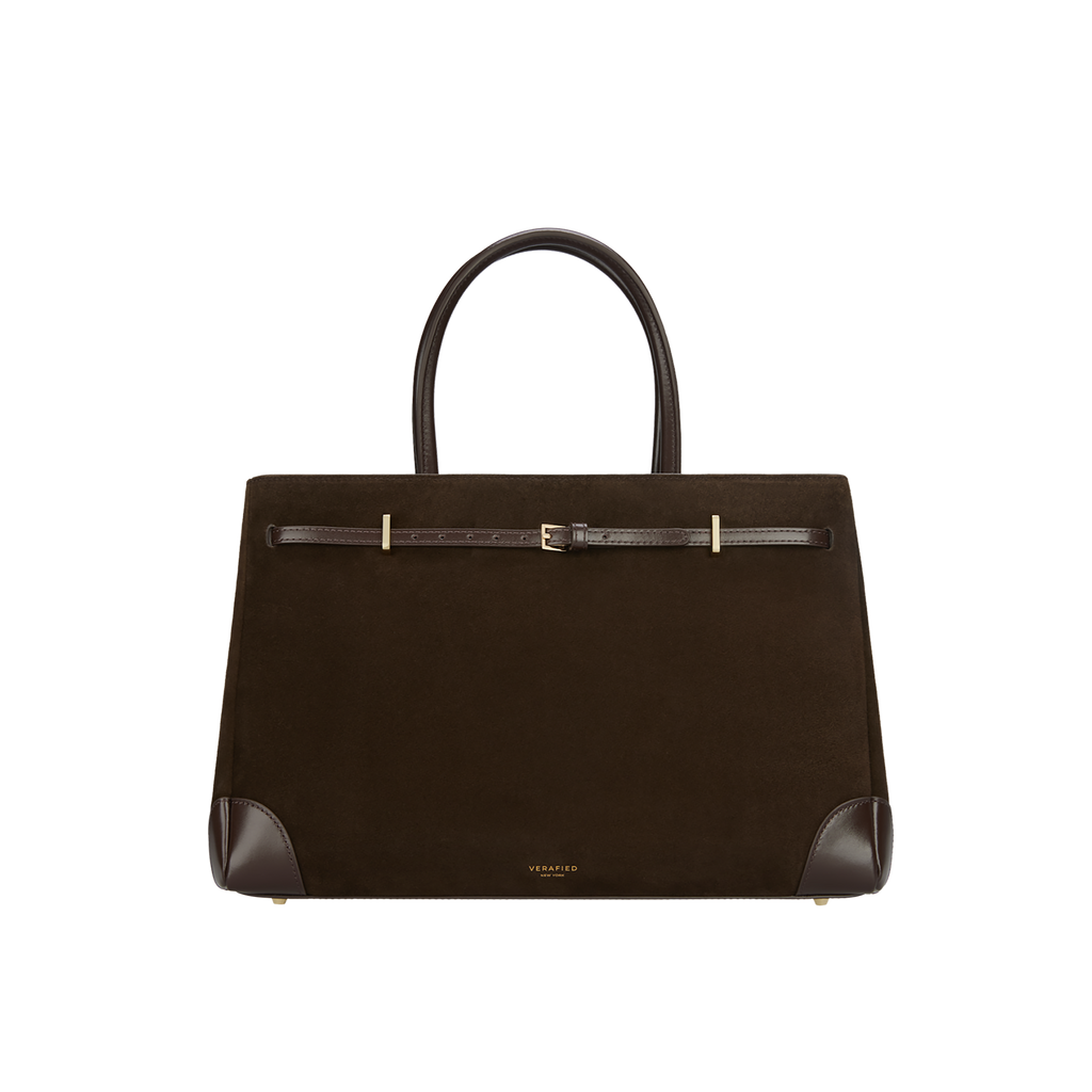 Espresso Suede Book Tote Bag 33 (Pre-Order Only)