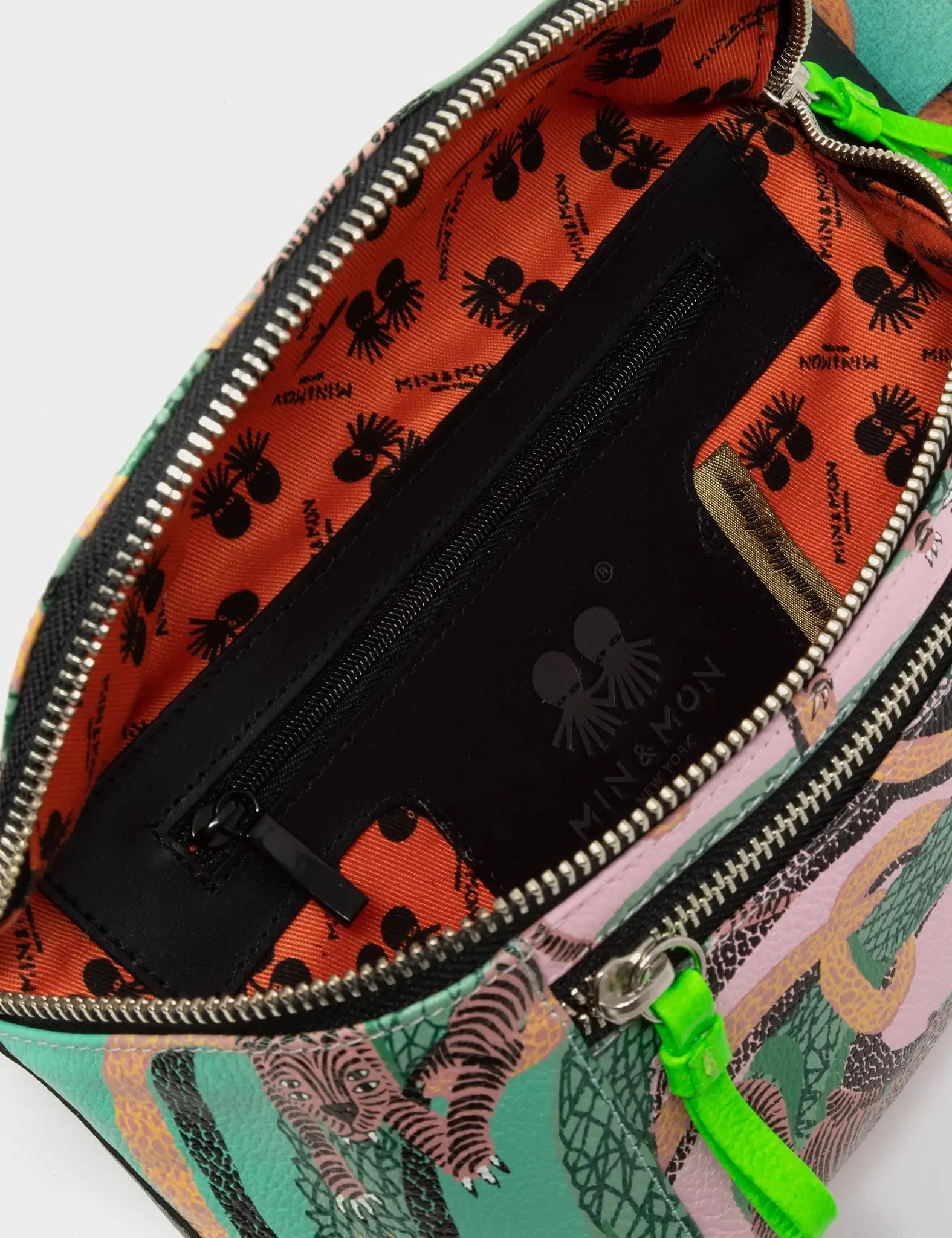 Harold Fanny Pack Deep Green Leather - Tangle Tales Print