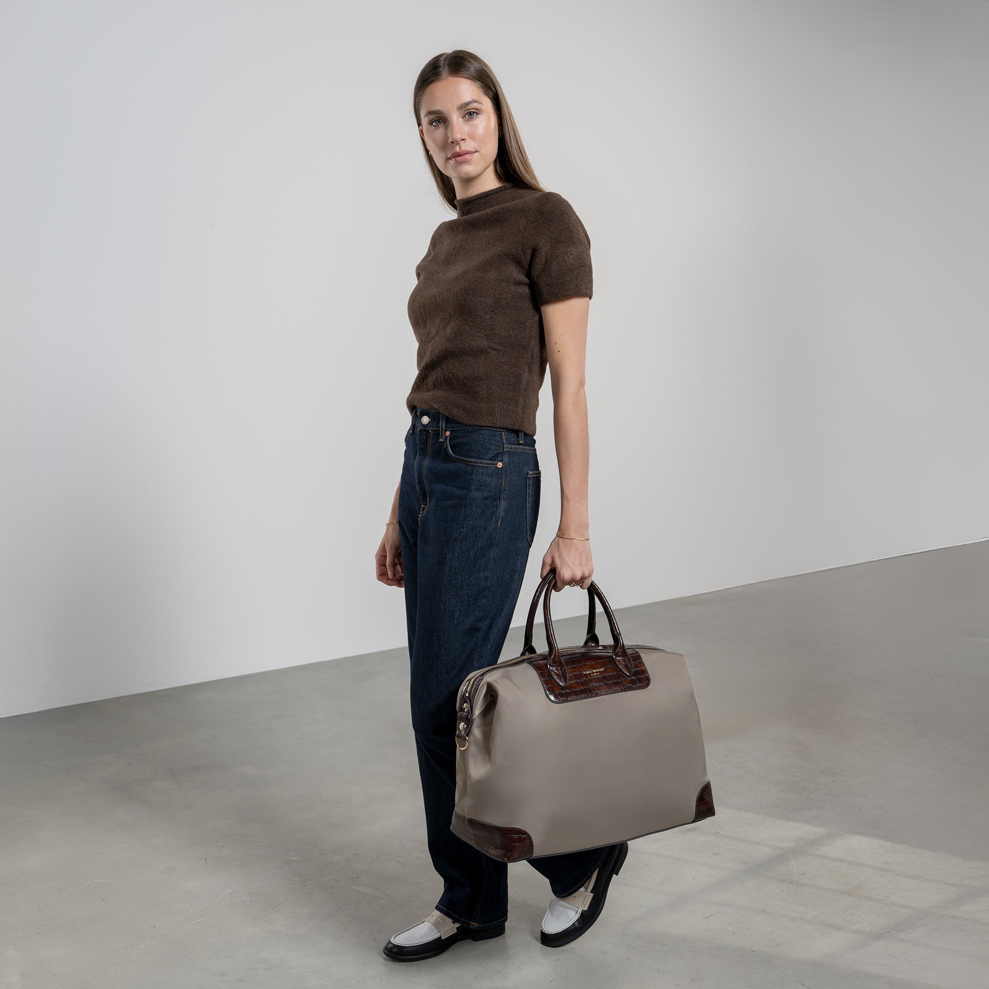 Cadeau d'Isabel taupe back pack and weekend bag small