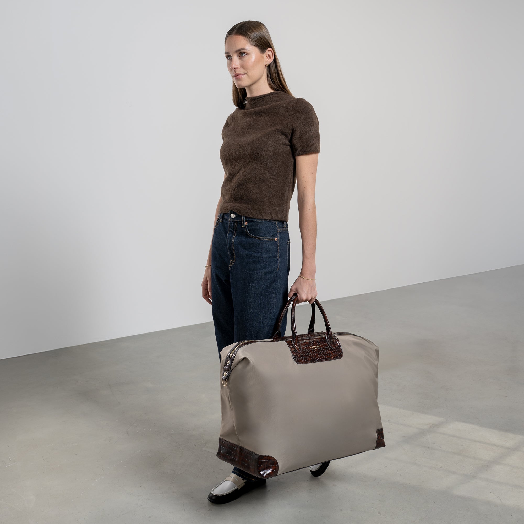Du Louvre Colette taupe weekend bag large