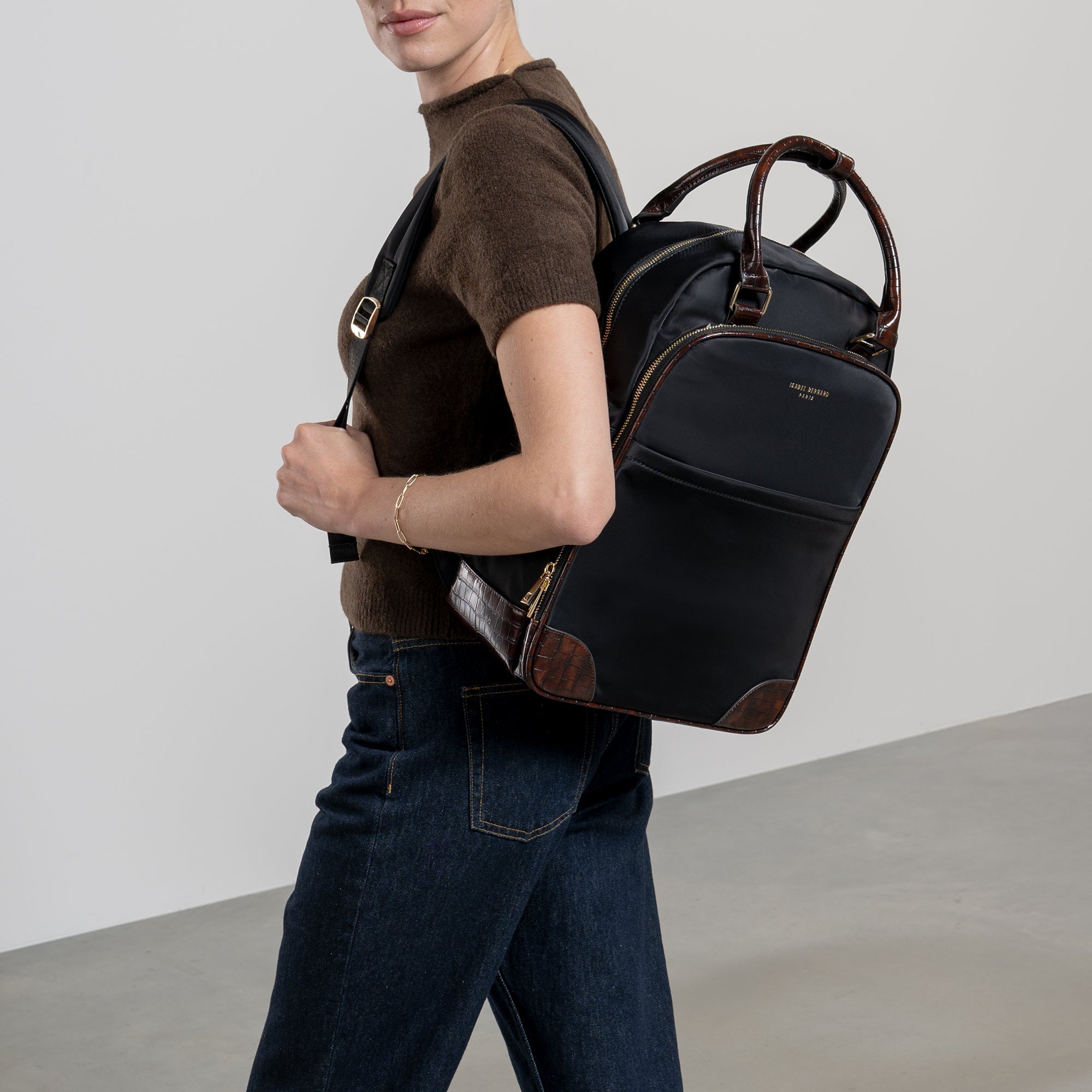 Cadeau d'Isabel black back pack and weekend bag small