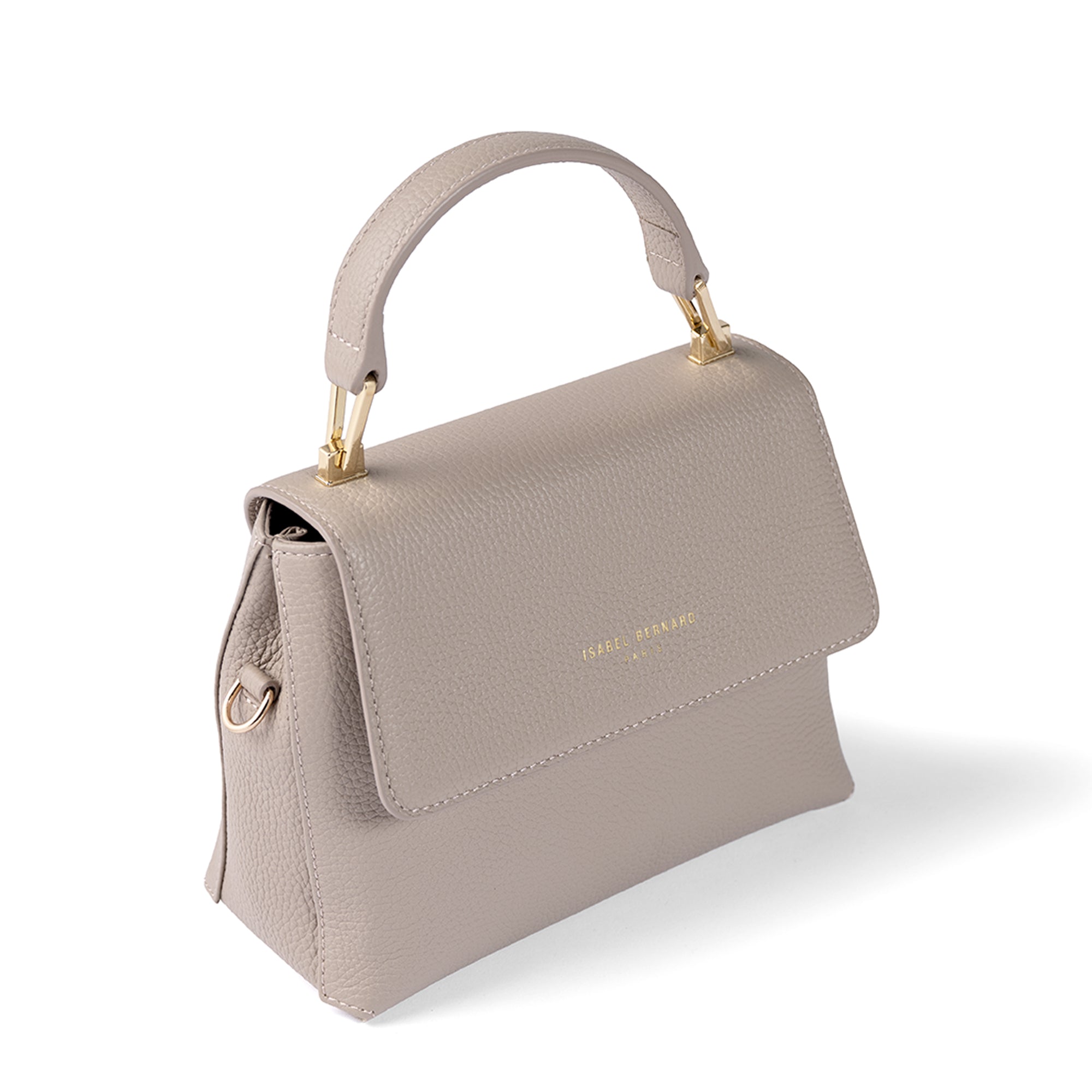 Cadeau d'Isabel taupe calfskin leather handbag and wallet set