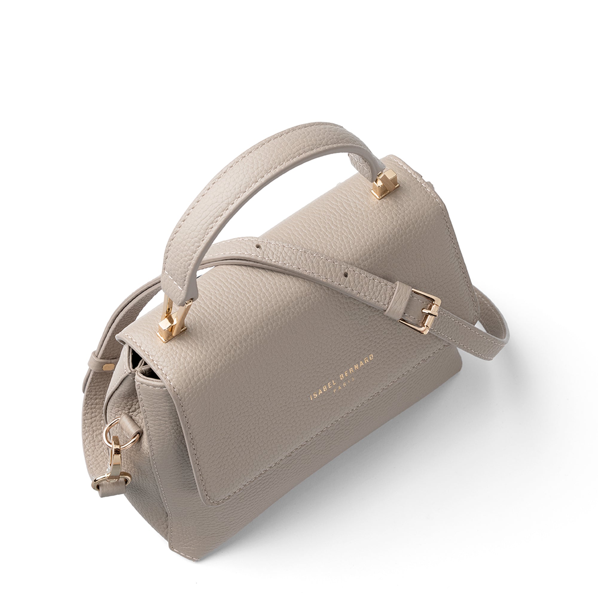 Cadeau d'Isabel taupe calfskin leather handbag and wallet set