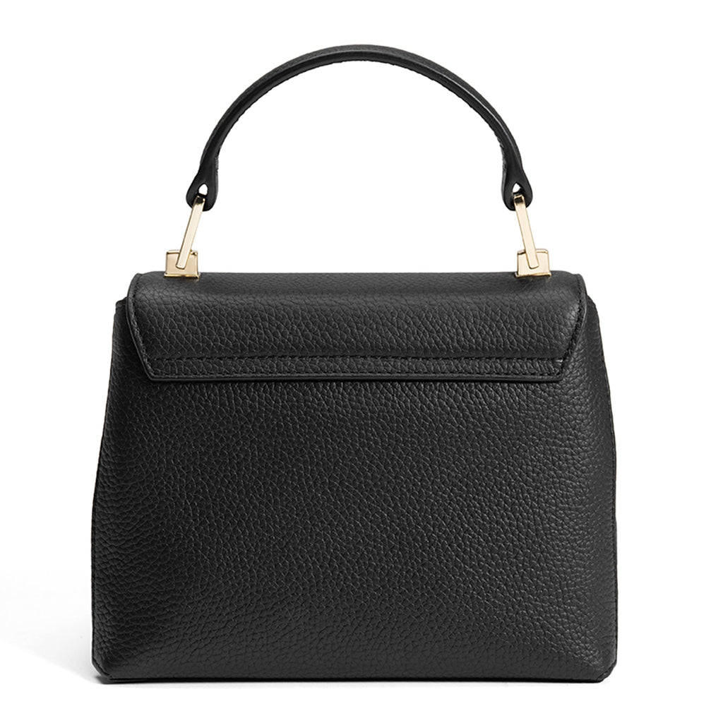Cadeau d'Isabel black calfskin leather handbag and wallet set