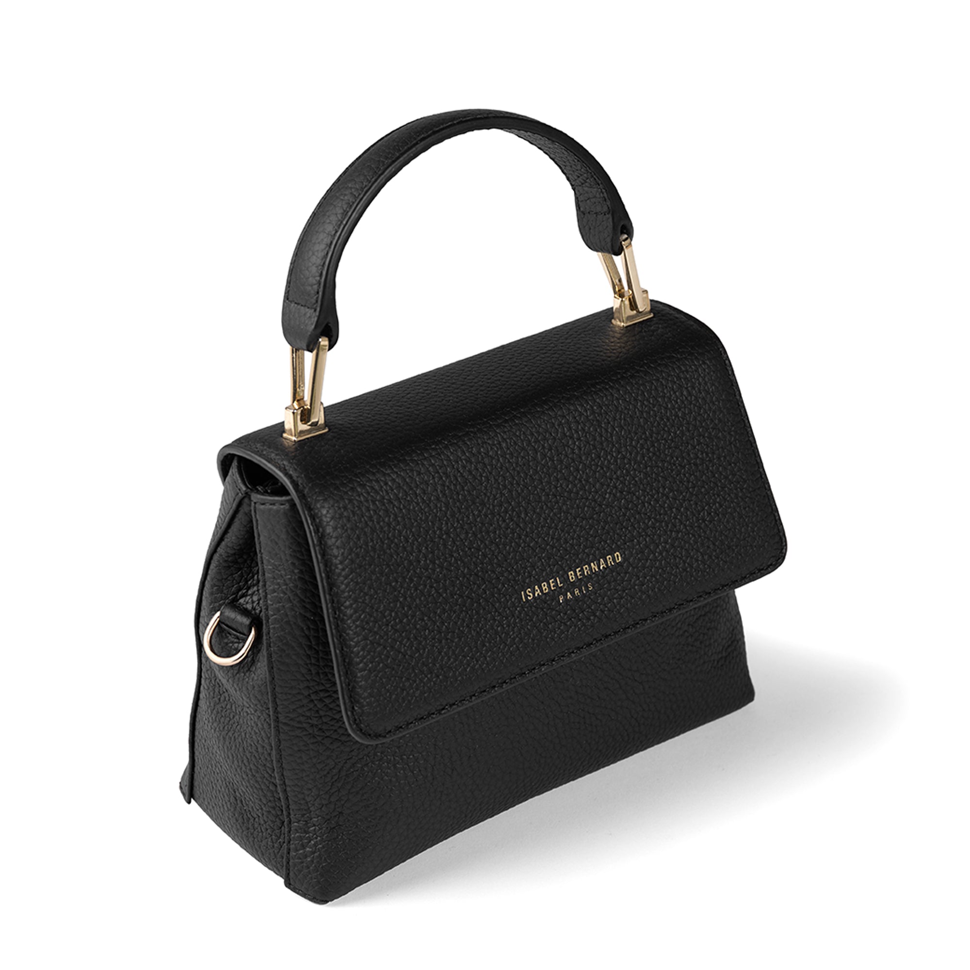 Cadeau d'Isabel black calfskin leather handbag and wallet set