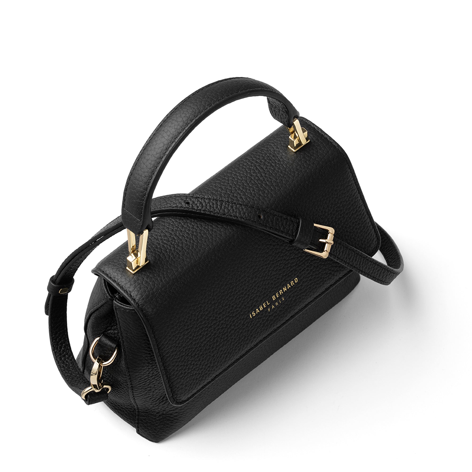 Cadeau d'Isabel black calfskin leather handbag and wallet set