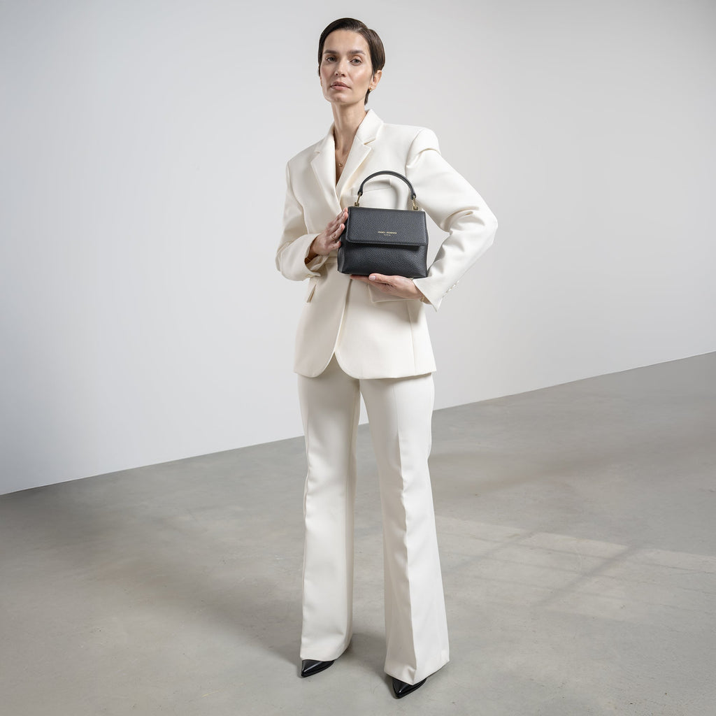 Femme Forte Heline black calfskin leather handbag