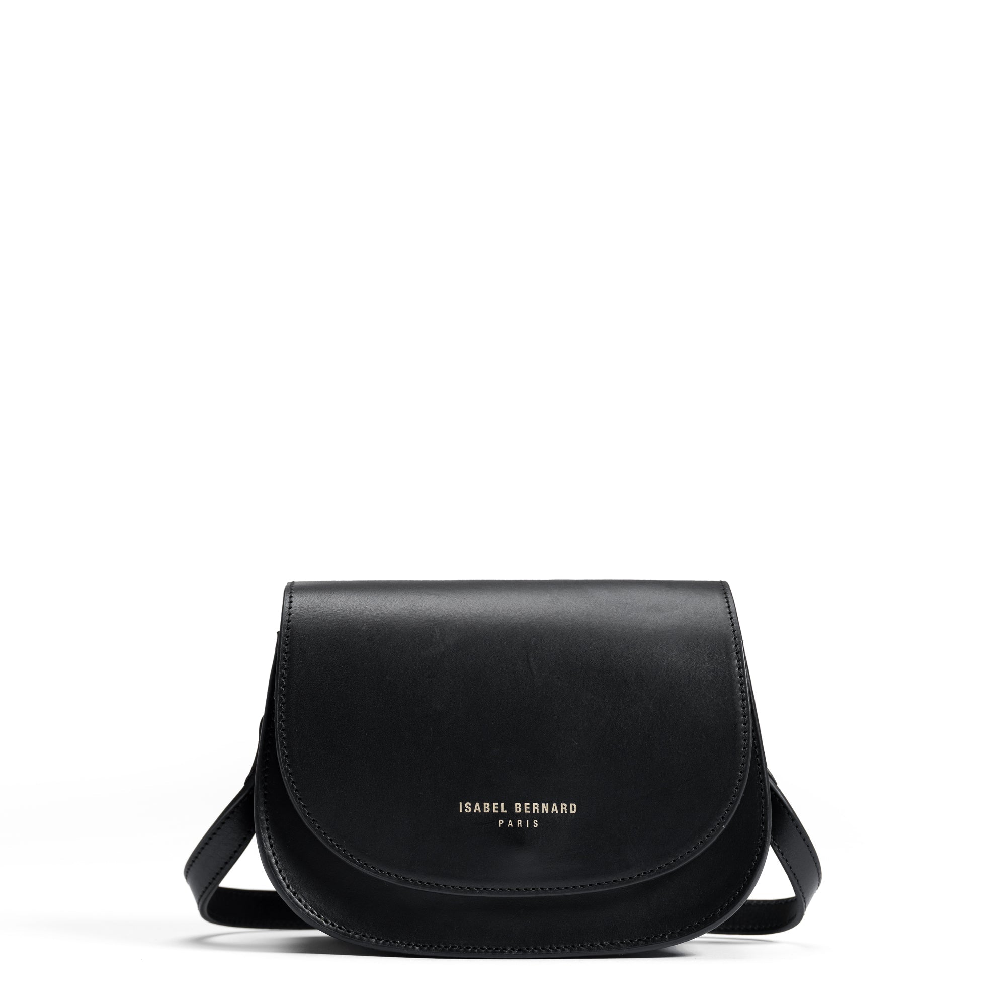 Montmartre Manon black vegetable tanned leather crossbody bag