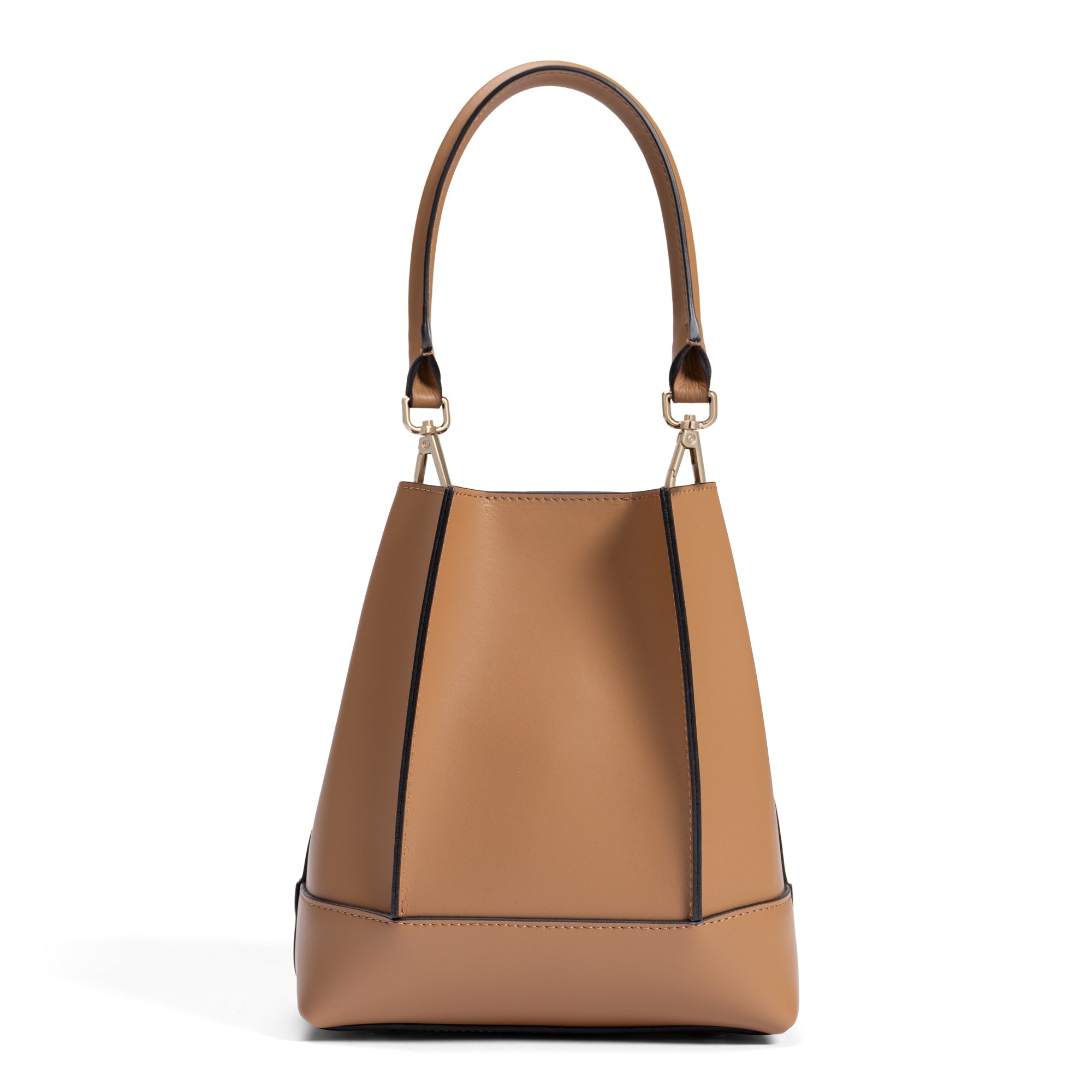 Femme Forte Minette camel calfskin leather handbag