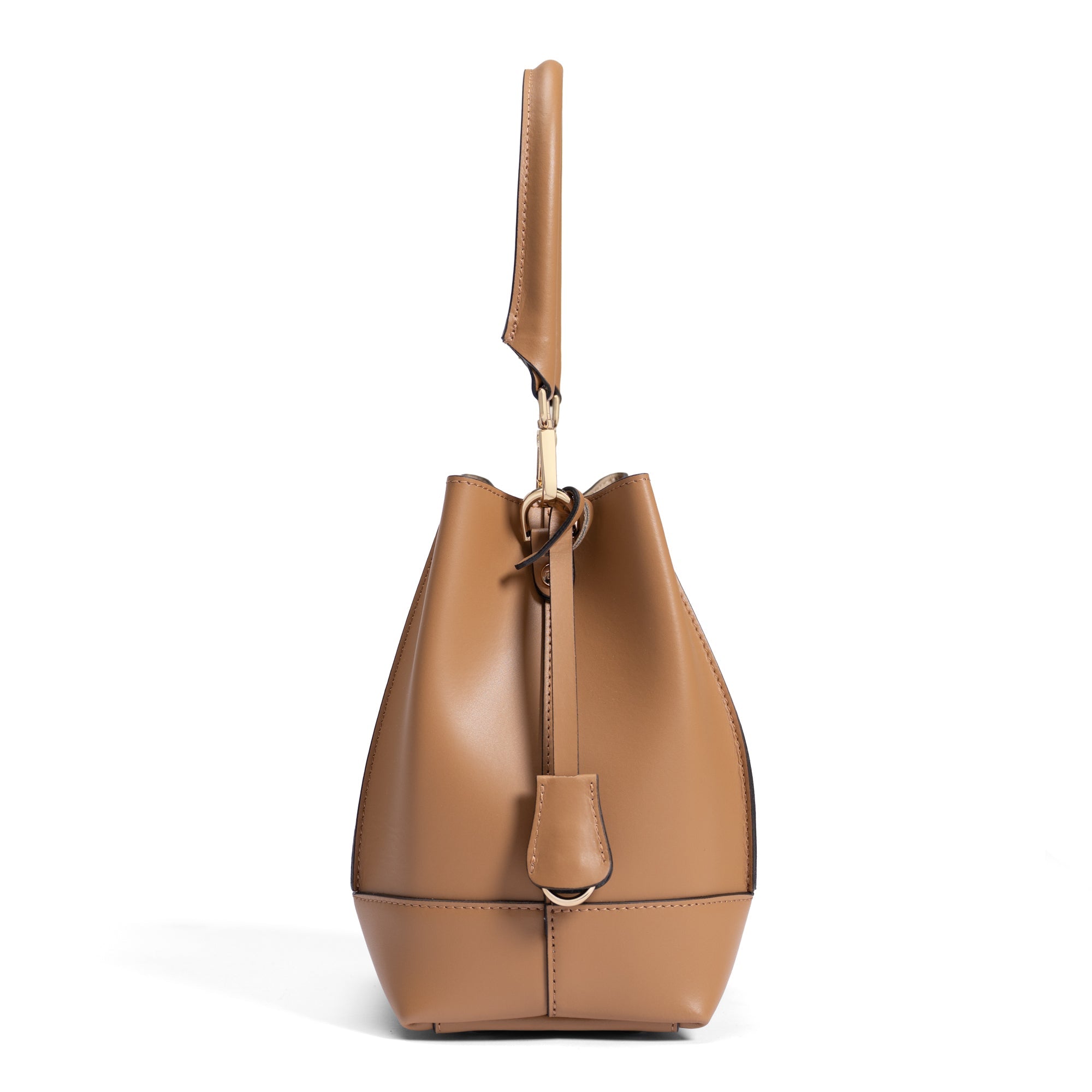 Femme Forte Minette camel calfskin leather handbag
