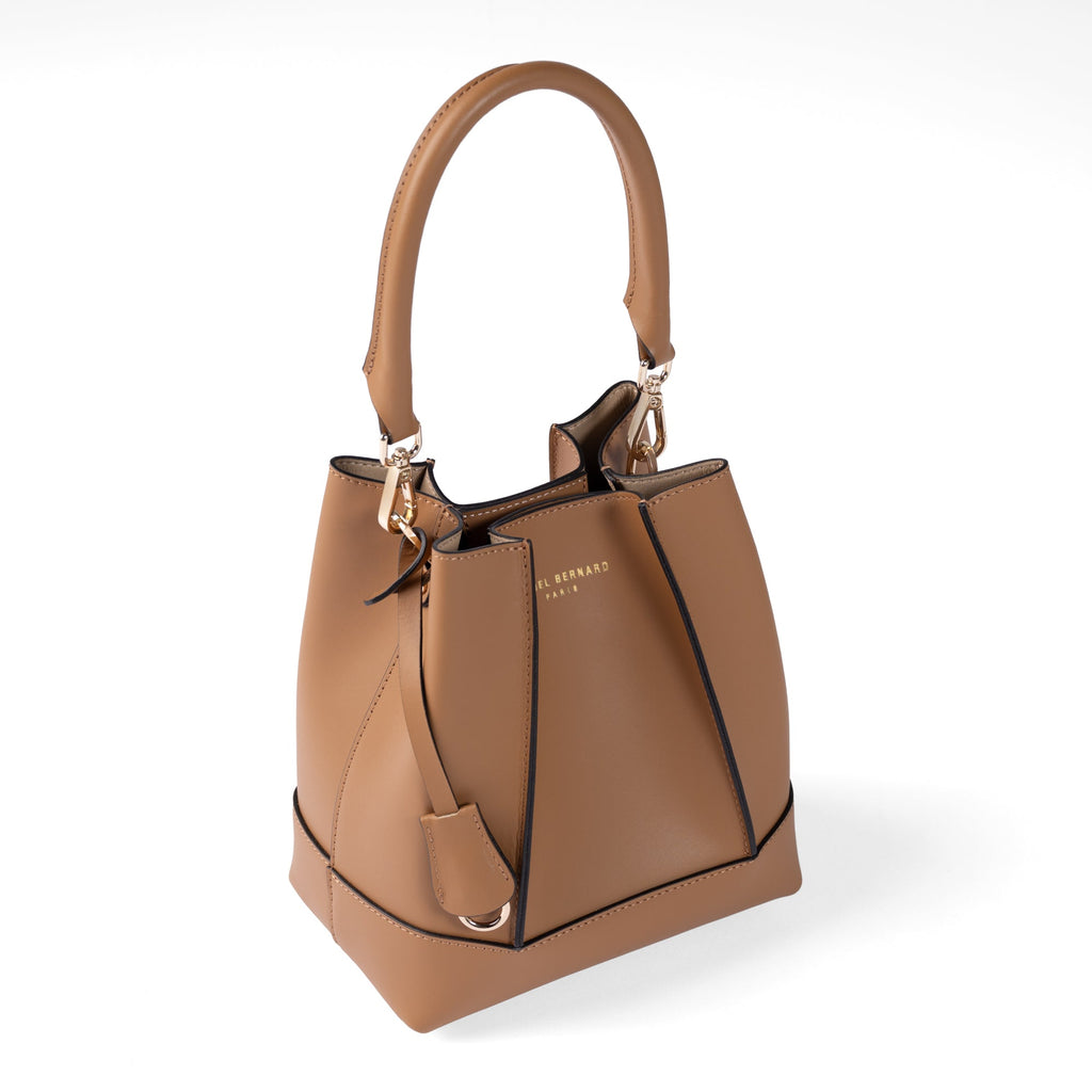 Femme Forte Minette camel calfskin leather handbag
