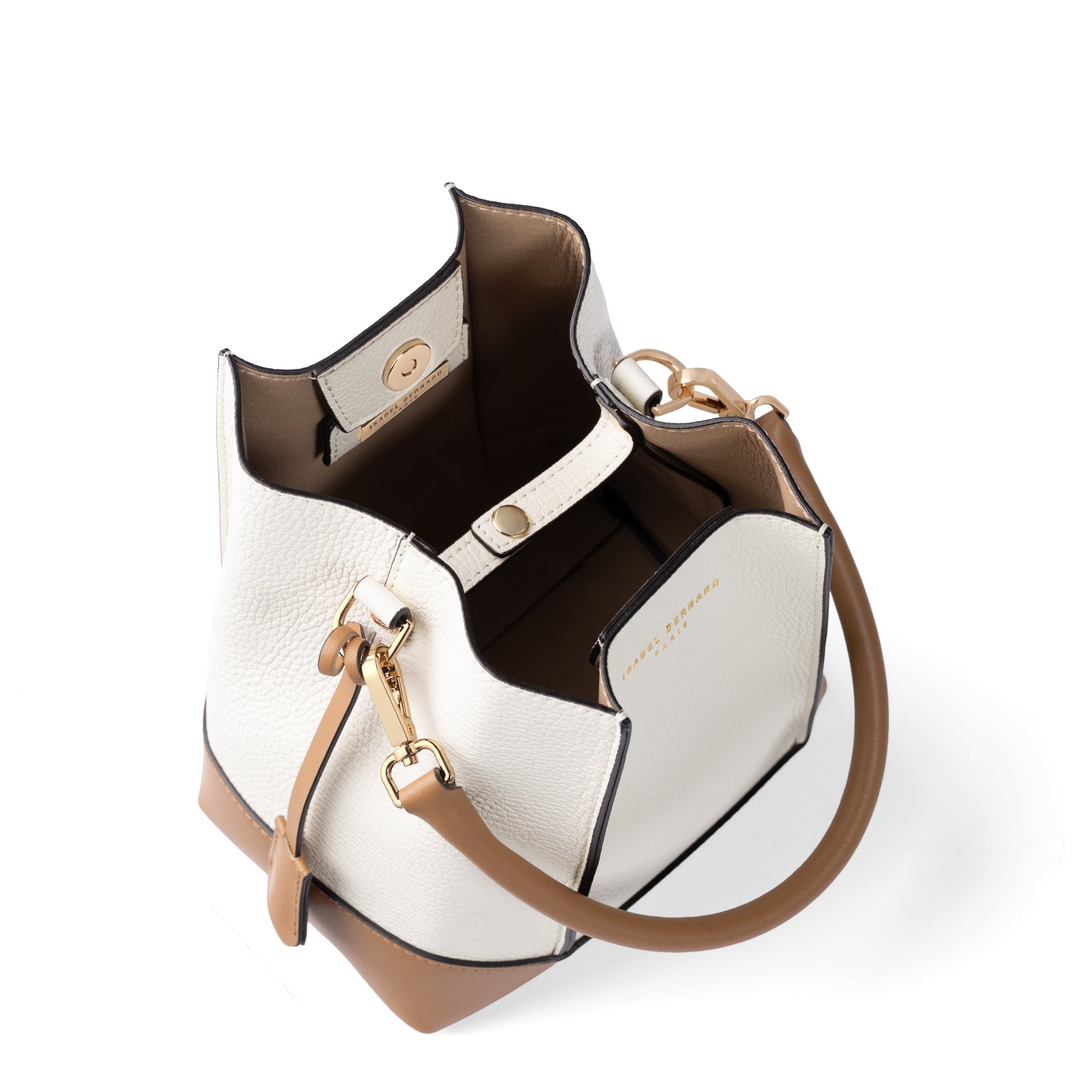 Femme Forte Minette cream calfskin leather handbag