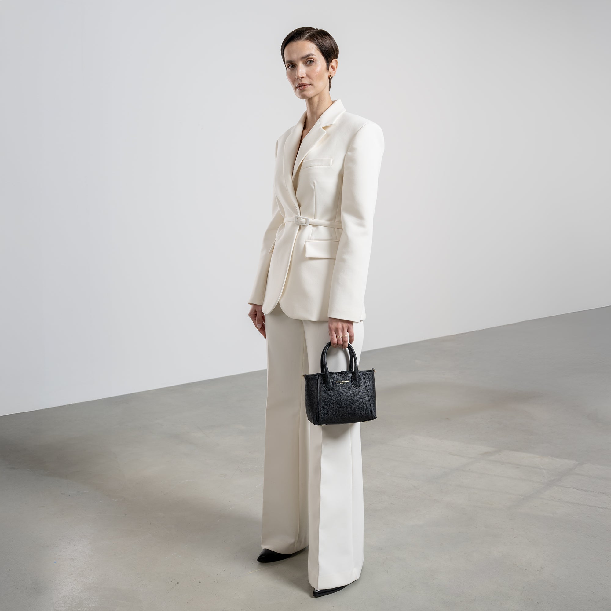 Honoré Cloe Mini black calfskin leather handbag