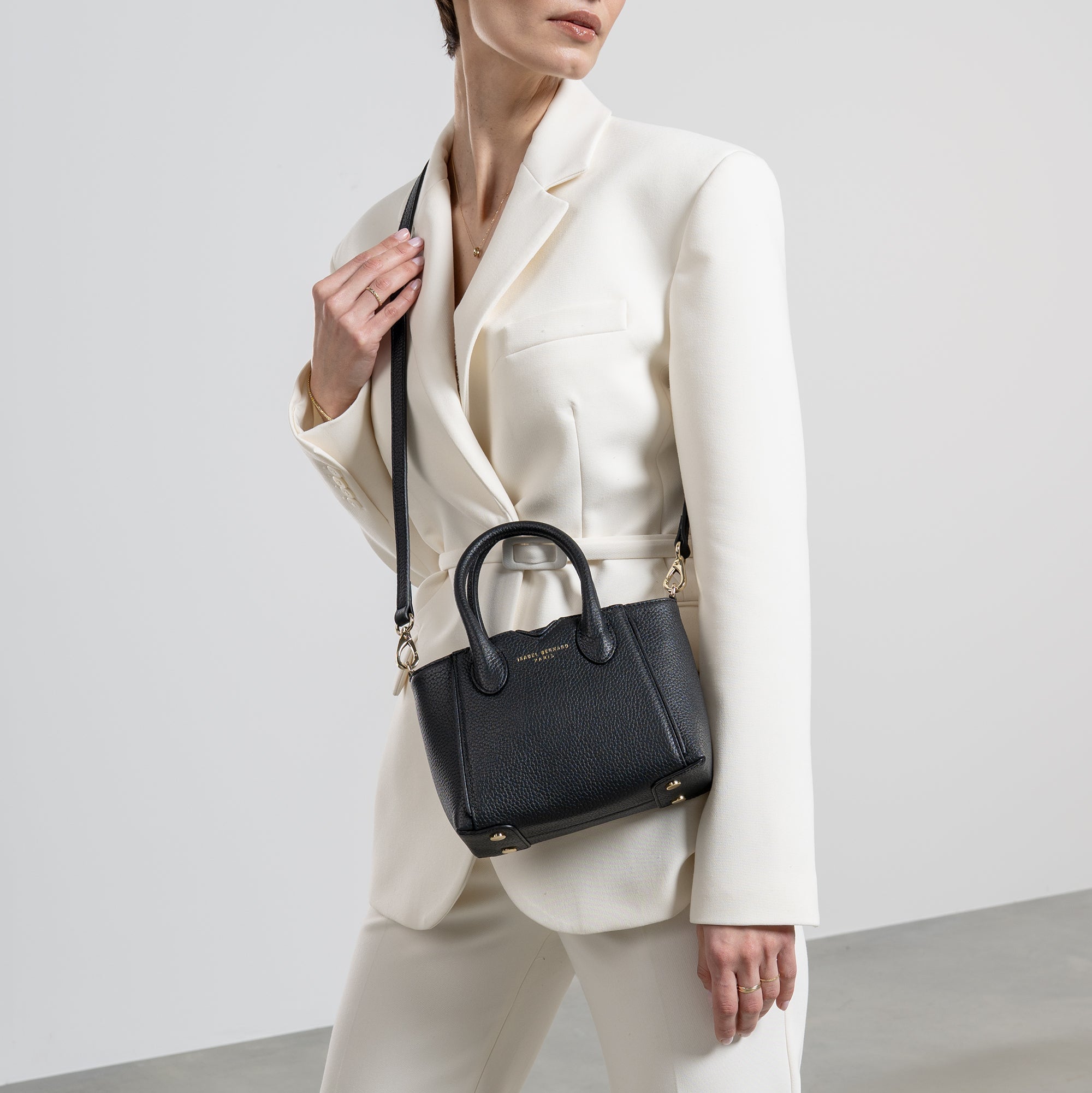 Honoré Cloe Mini black calfskin leather handbag