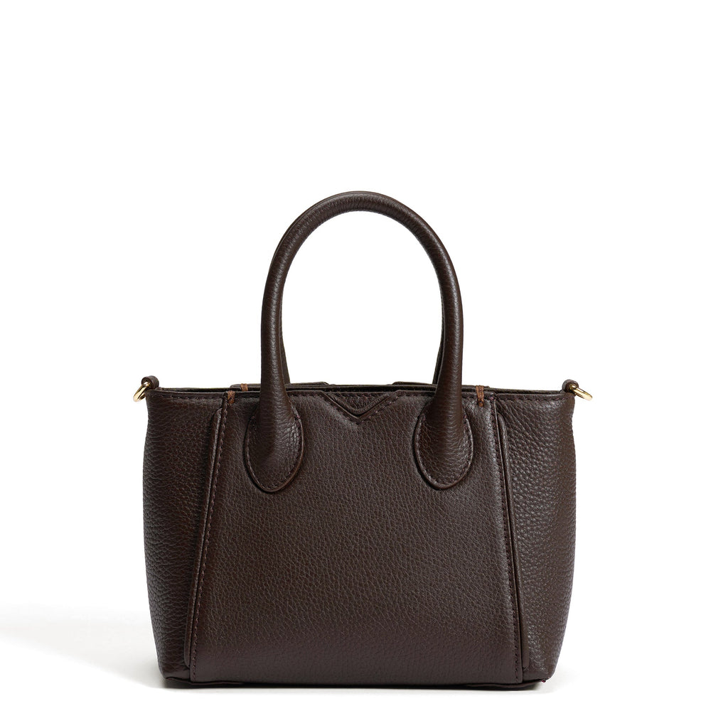 Honoré Cloe Mini brown calfskin leather handbag