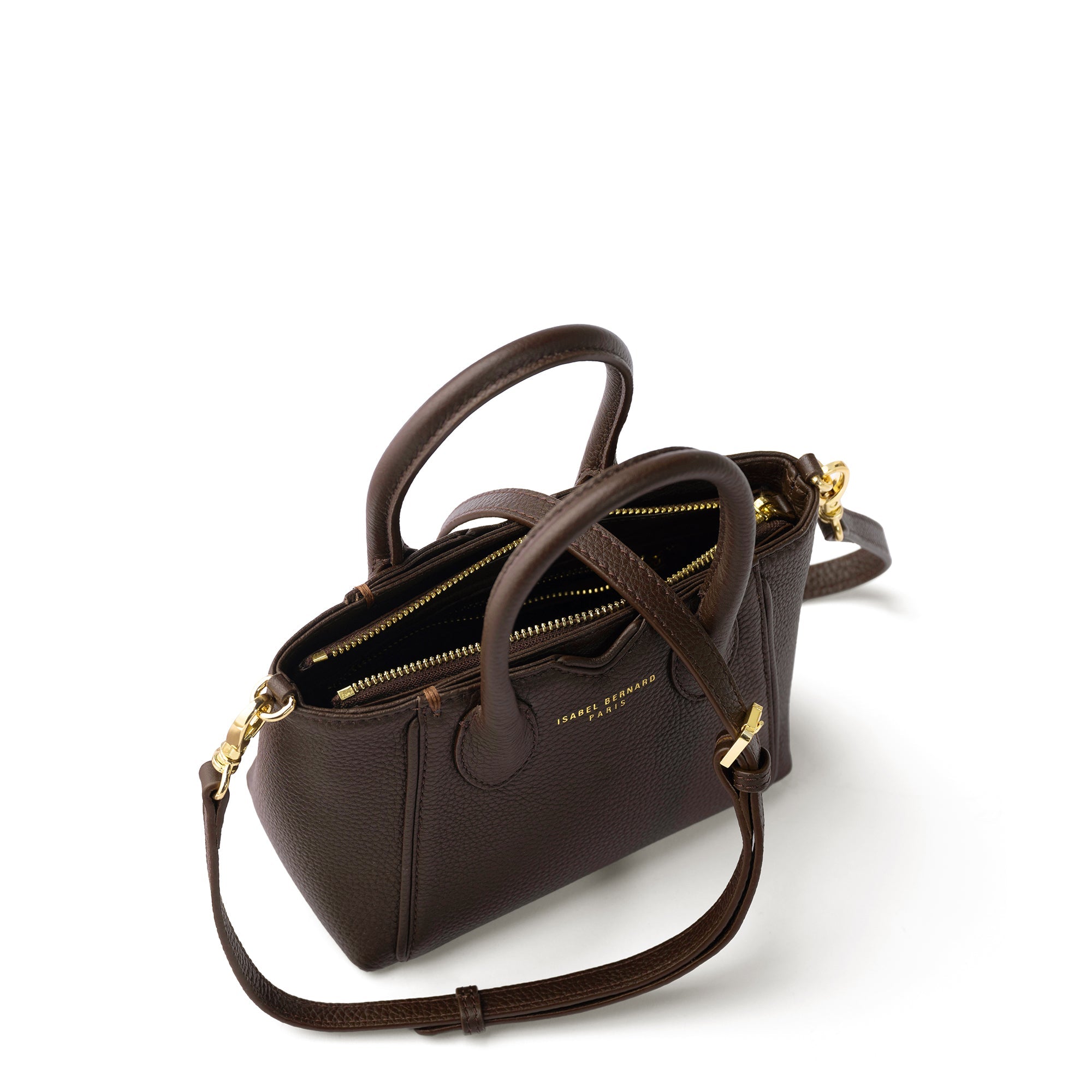 Honoré Cloe Mini brown calfskin leather handbag