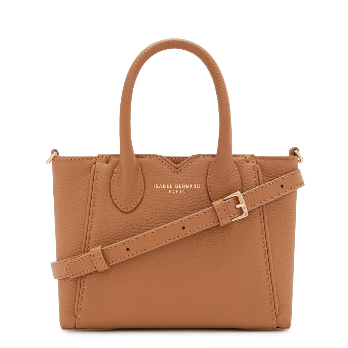 Cadeau d'Isabel camel calfskin leather handbag and cardholder set