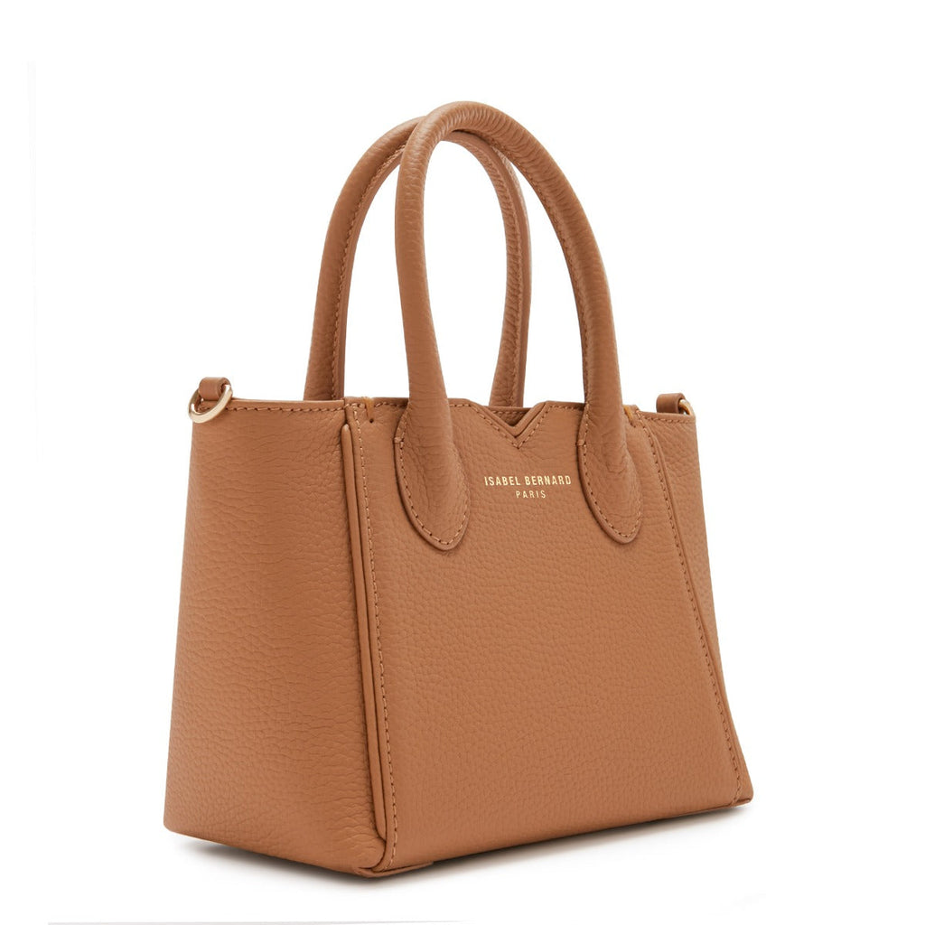 Cadeau d'Isabel camel calfskin leather handbag and cardholder set
