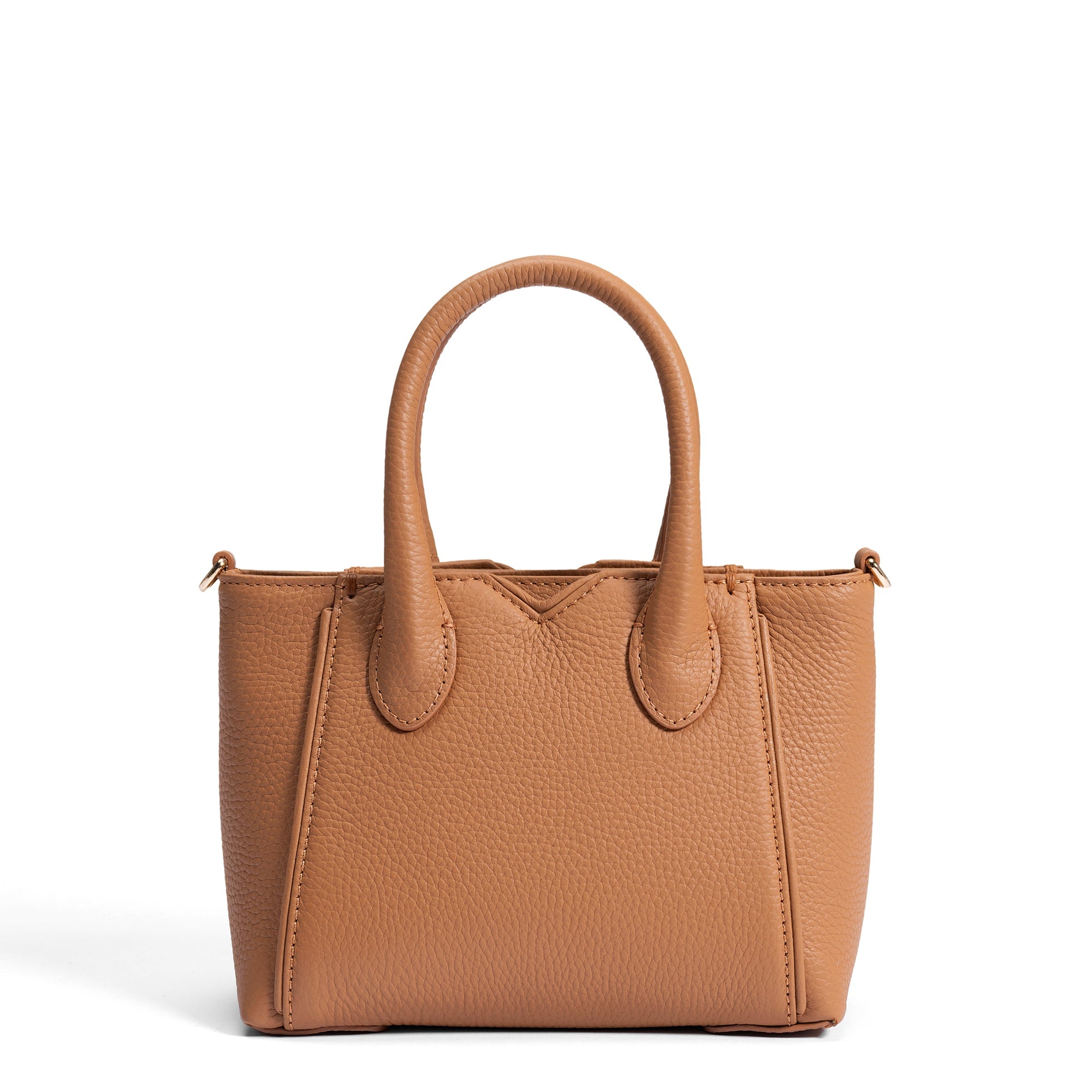 Honoré Cloe Mini camel calfskin leather handbag