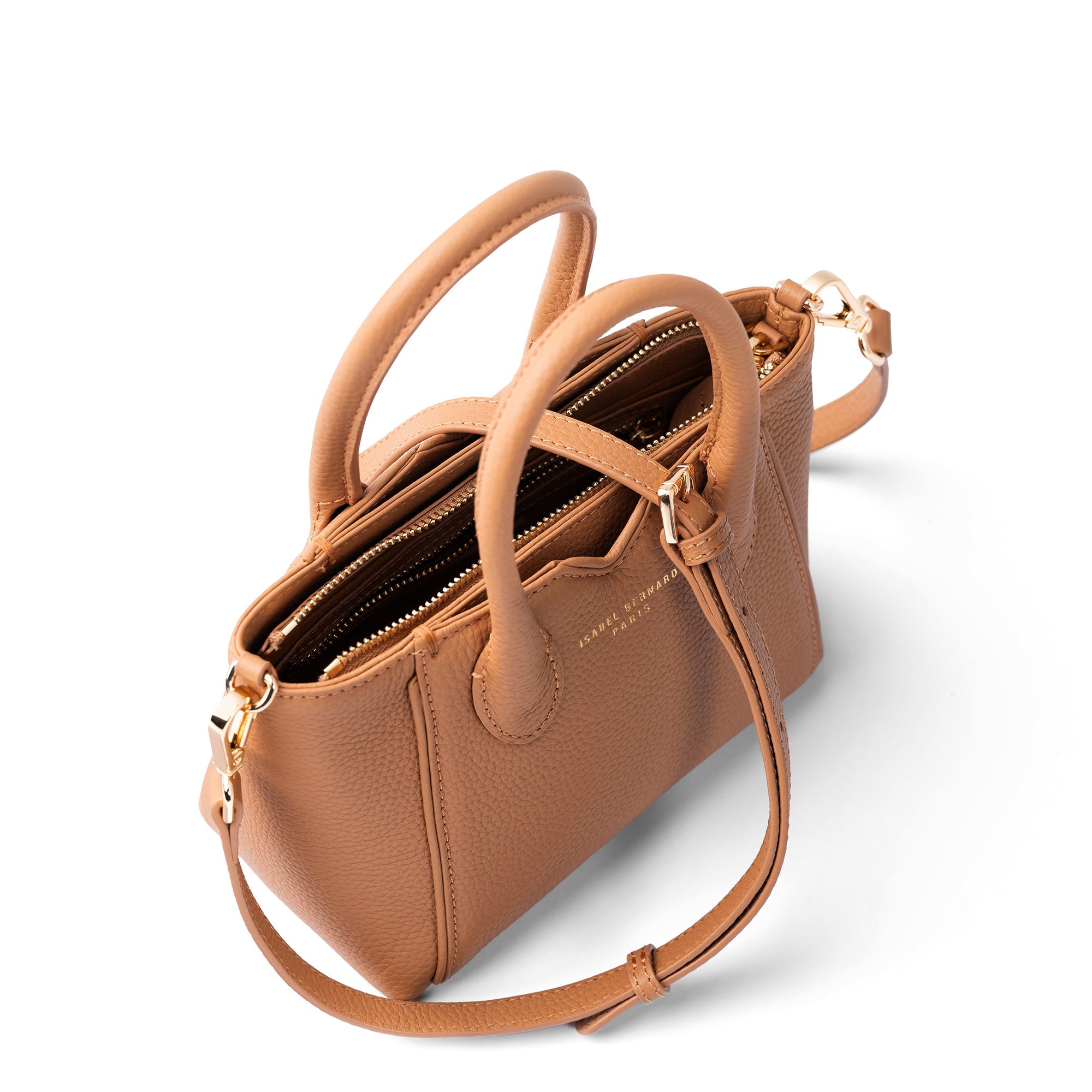 Honoré Cloe Mini camel calfskin leather handbag