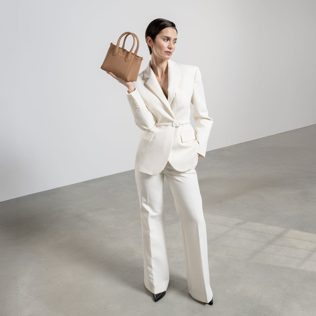 Honoré Cloe Mini camel calfskin leather handbag