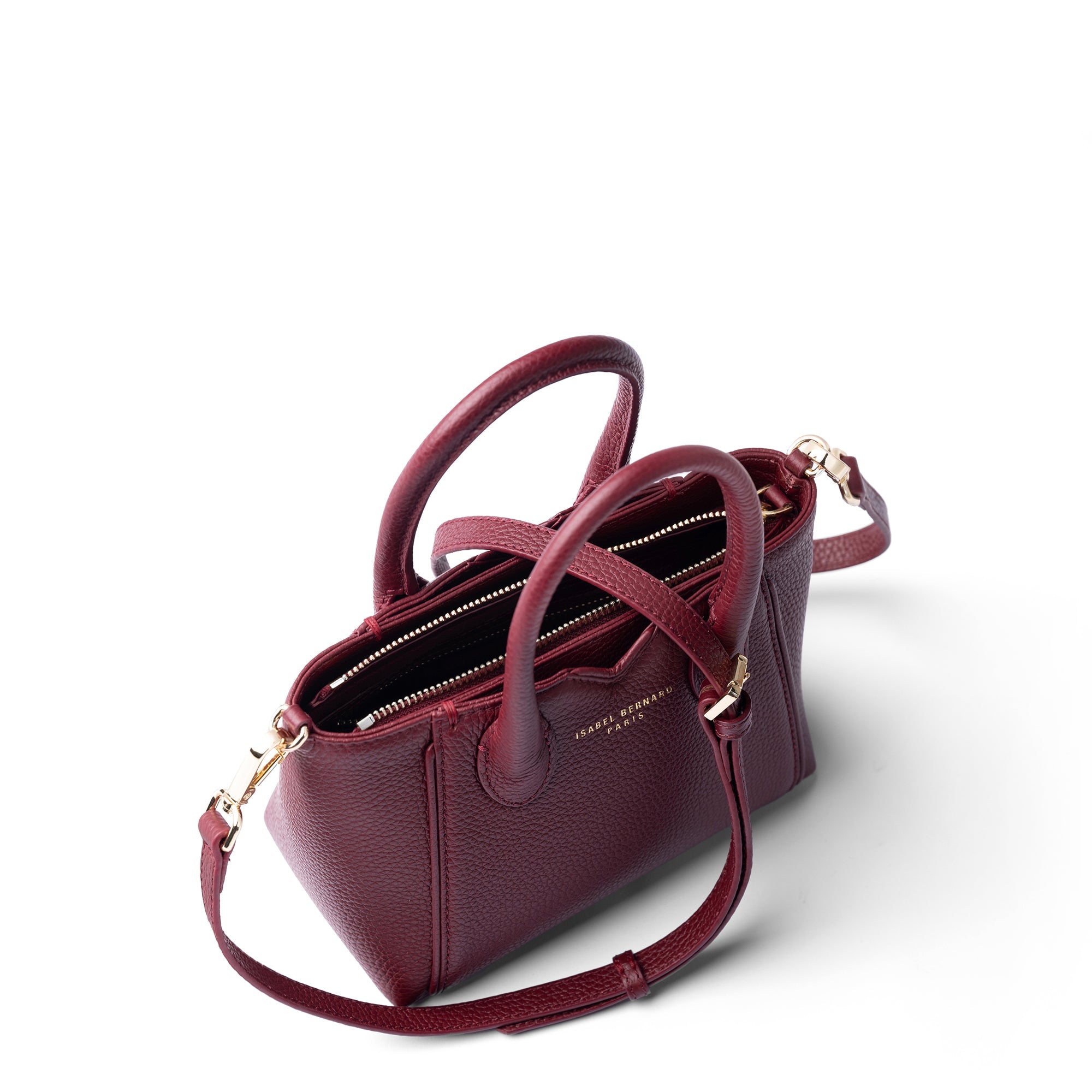 Honoré Cloe Mini bordeaux red calfskin leather handbag